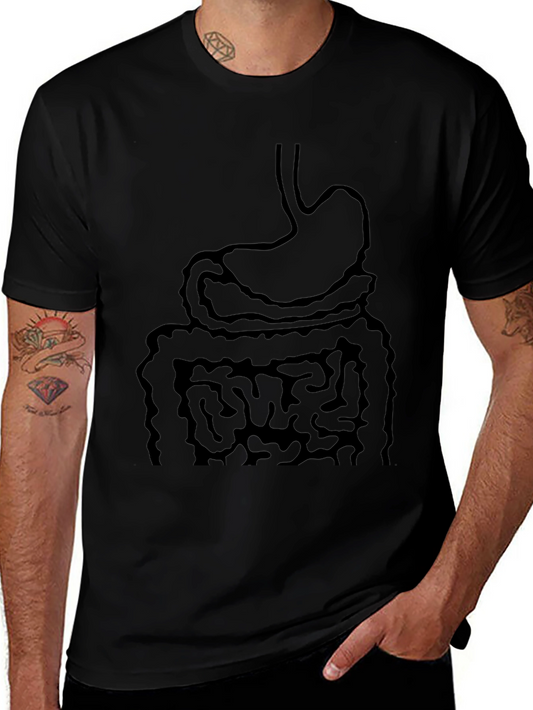 Anatomy T-Shirt - Digestive System Print - Black
