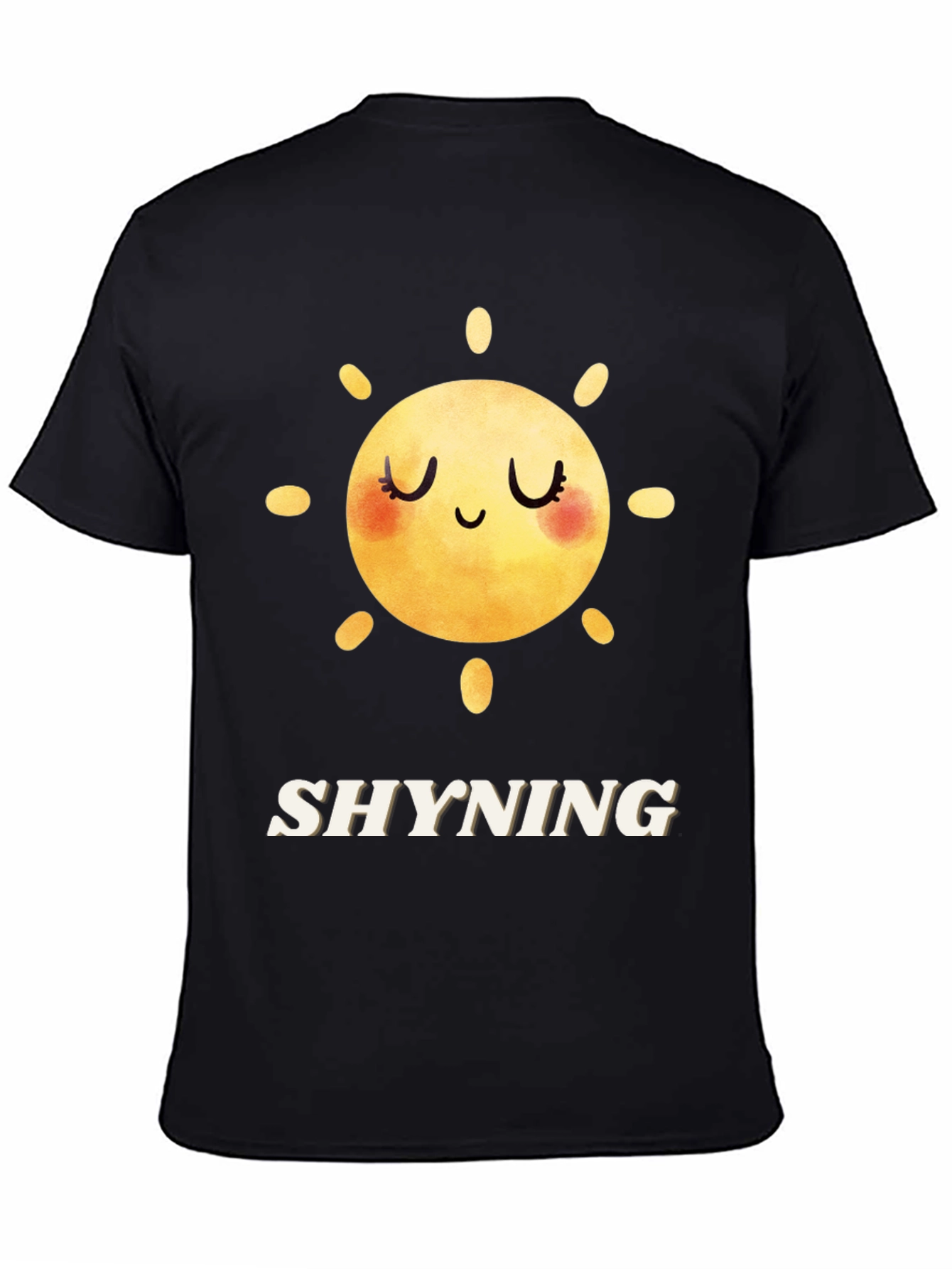 Shyning Sun Graphic Tee - Stylish Black T-Shirt