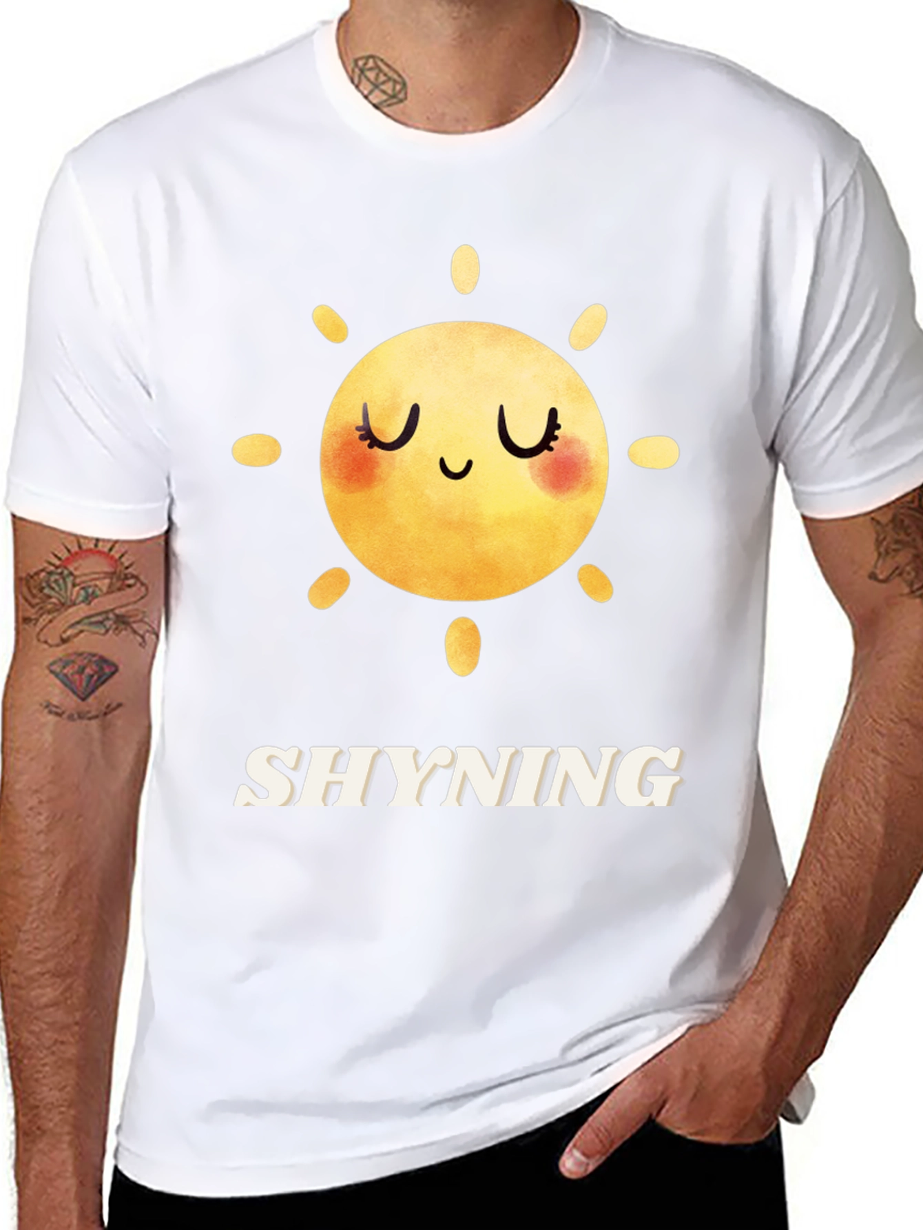Shyning Sun Graphic Tee - Stylish Black T-Shirt