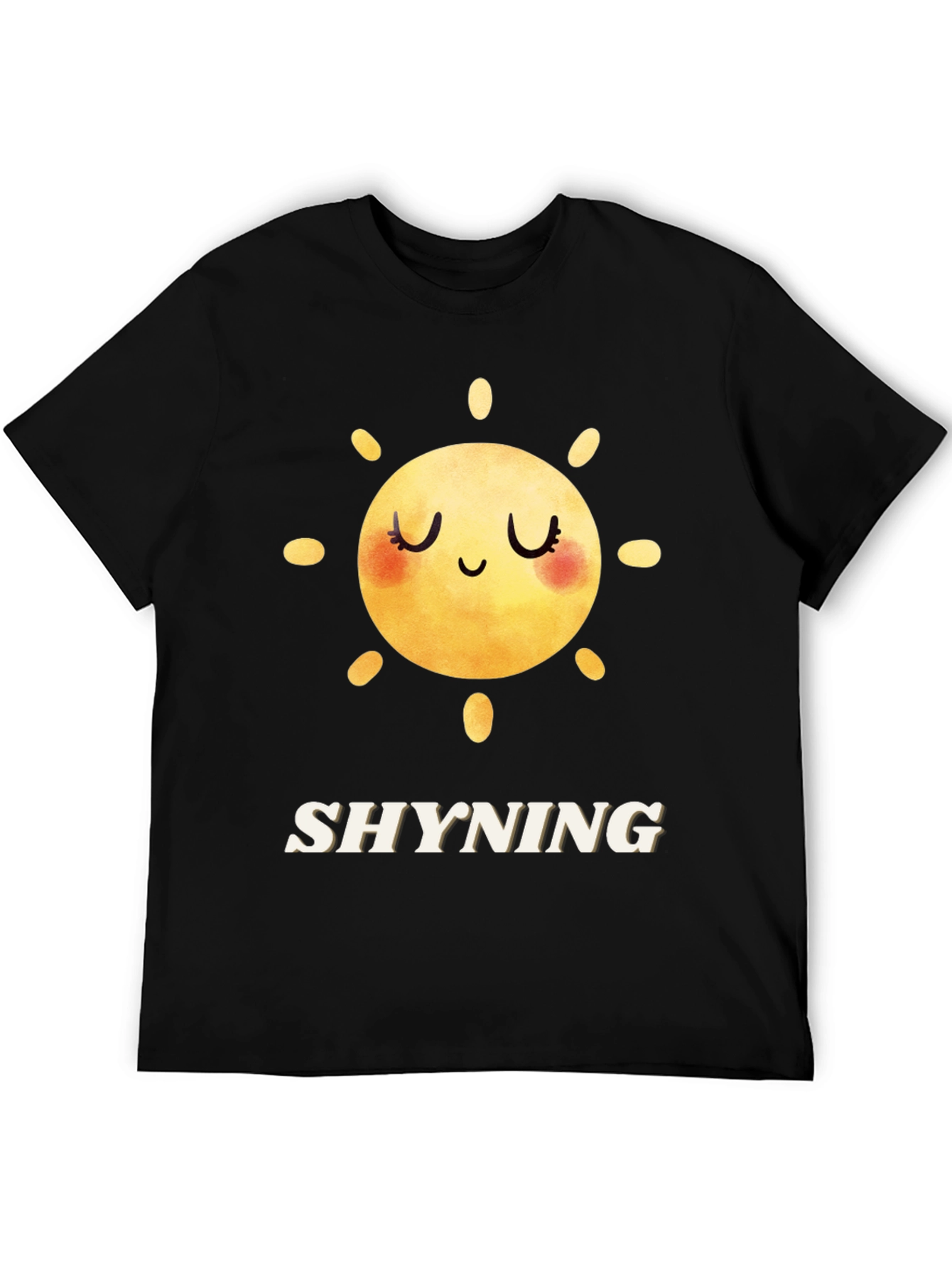 Shyning Sun Graphic Tee - Stylish Black T-Shirt