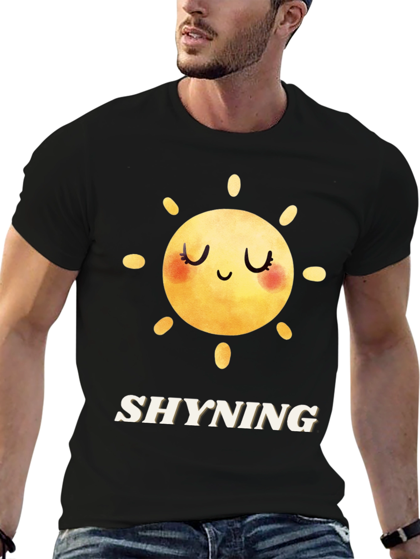 Shyning Sun Graphic Tee - Stylish Black T-Shirt
