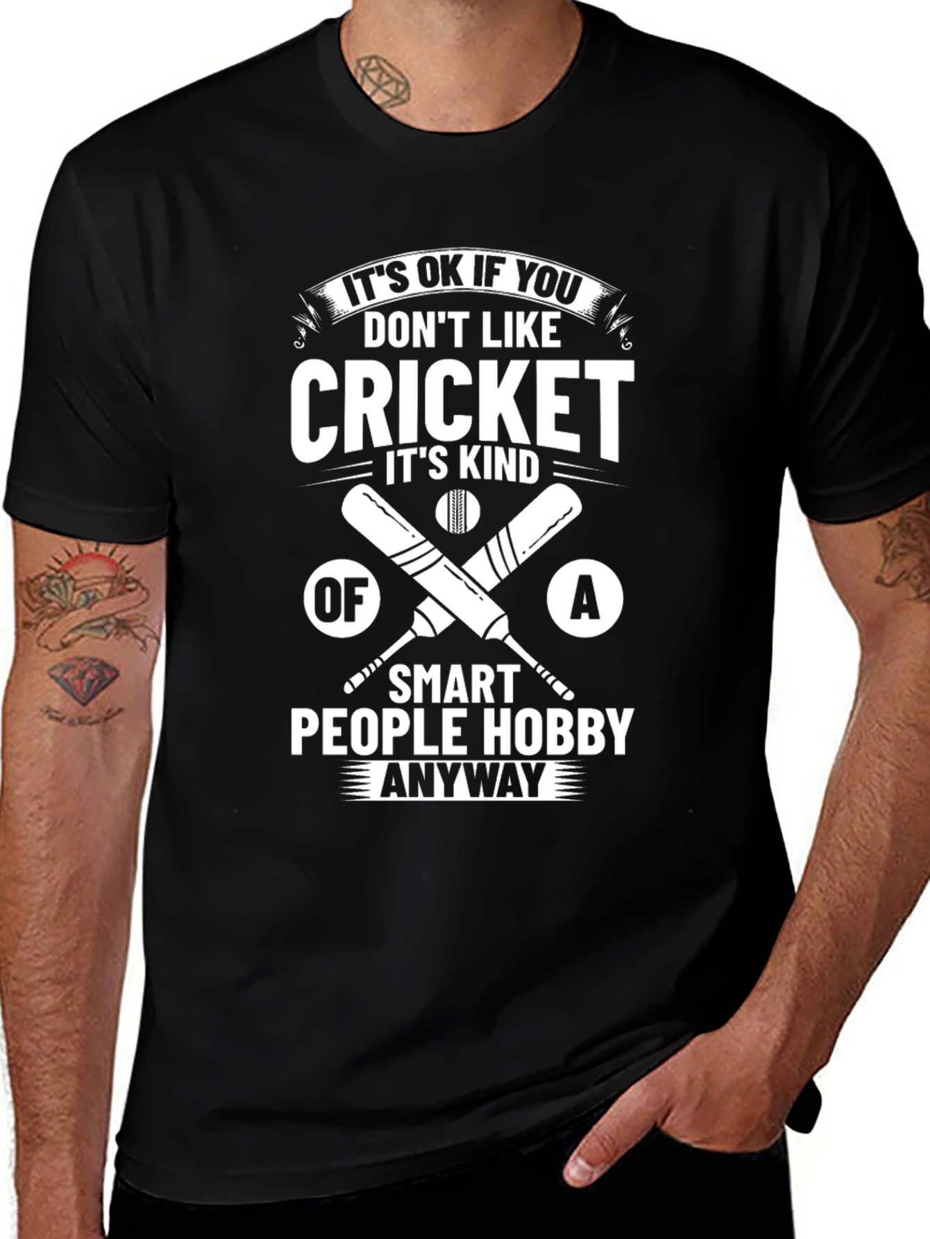 Funny Cricket Lover T-Shirt - Smart People Hobby Tee