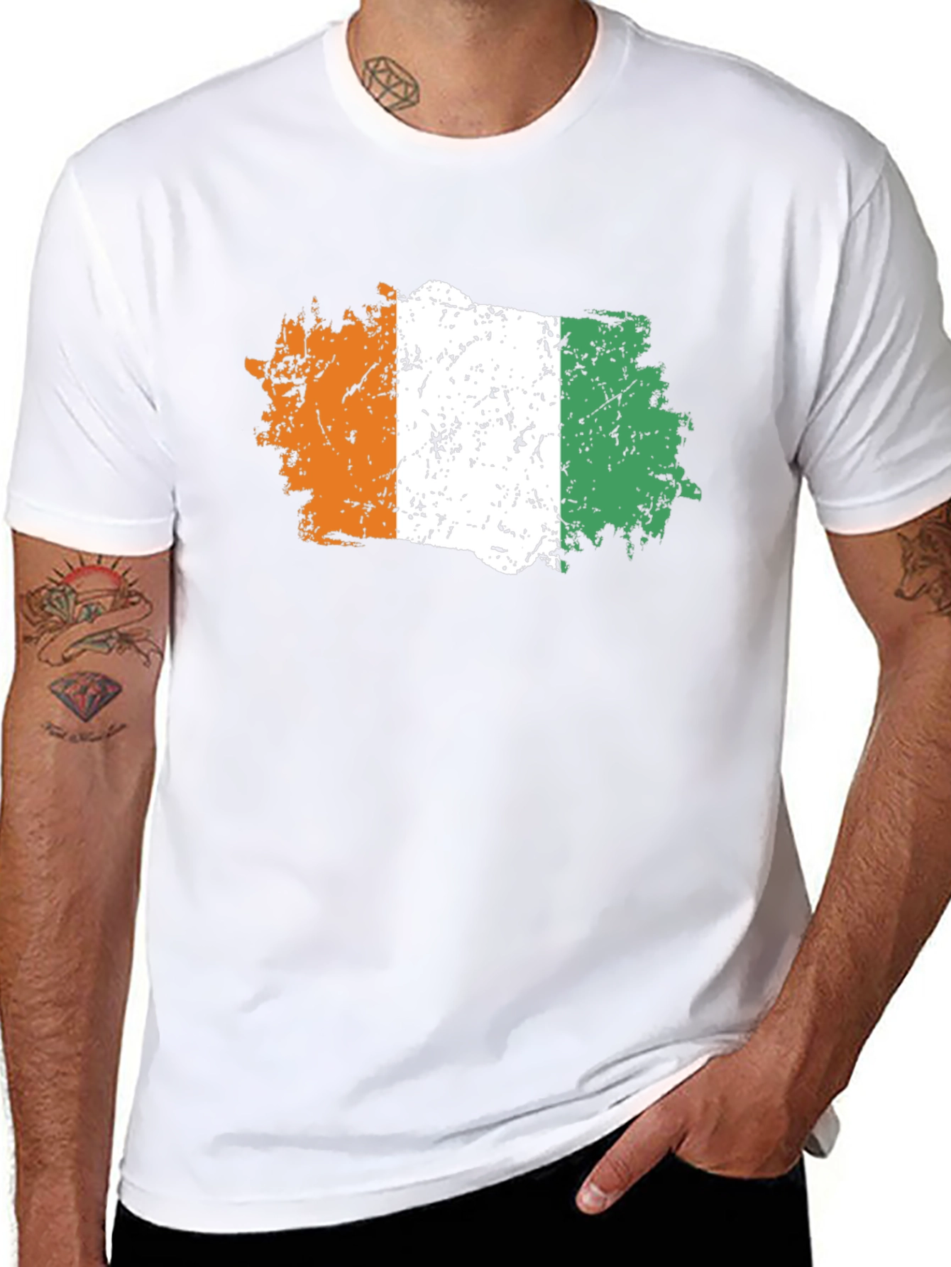Ivory Coast Flag T-Shirt - Distressed Design