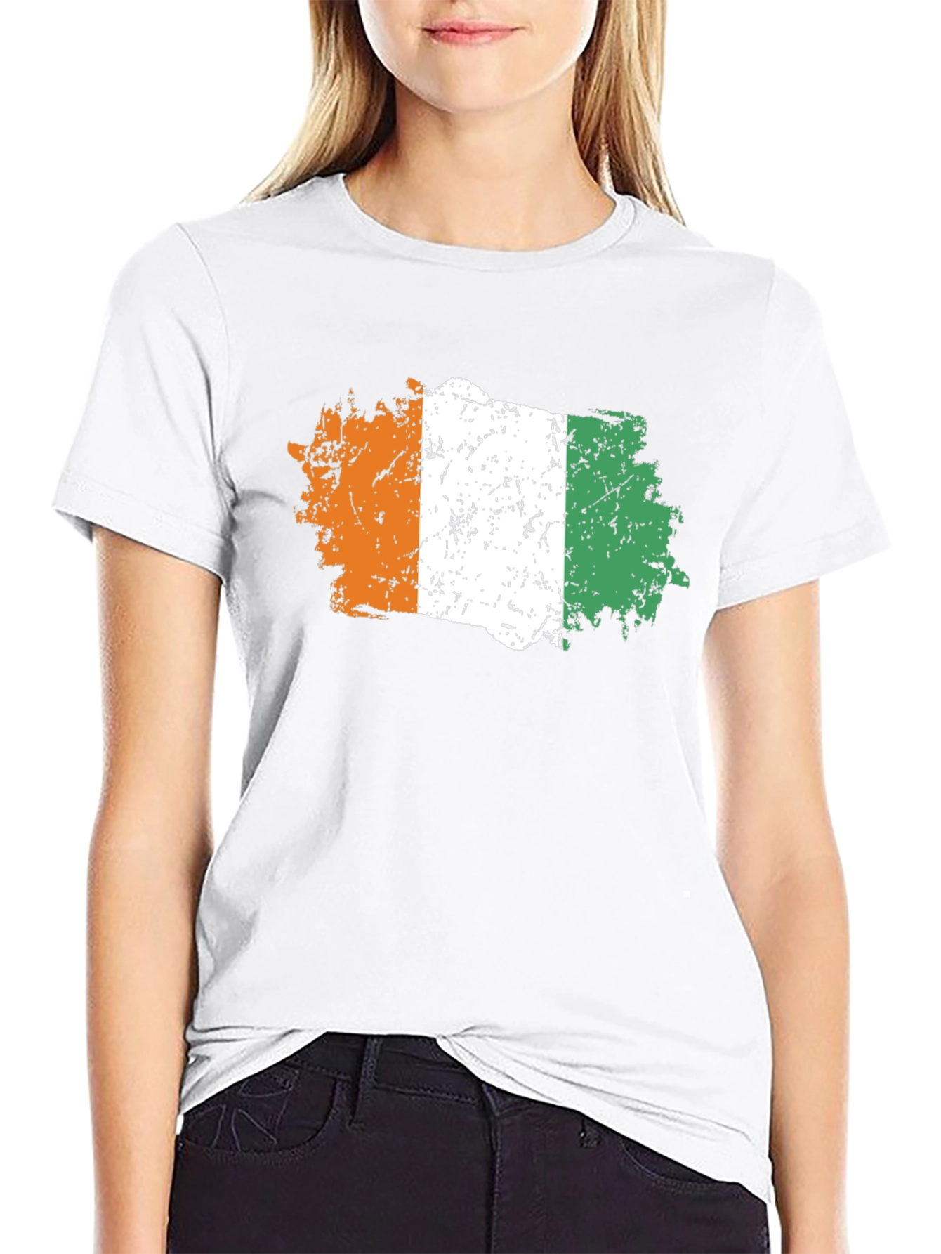 Ivory Coast Flag T-Shirt - Distressed Design