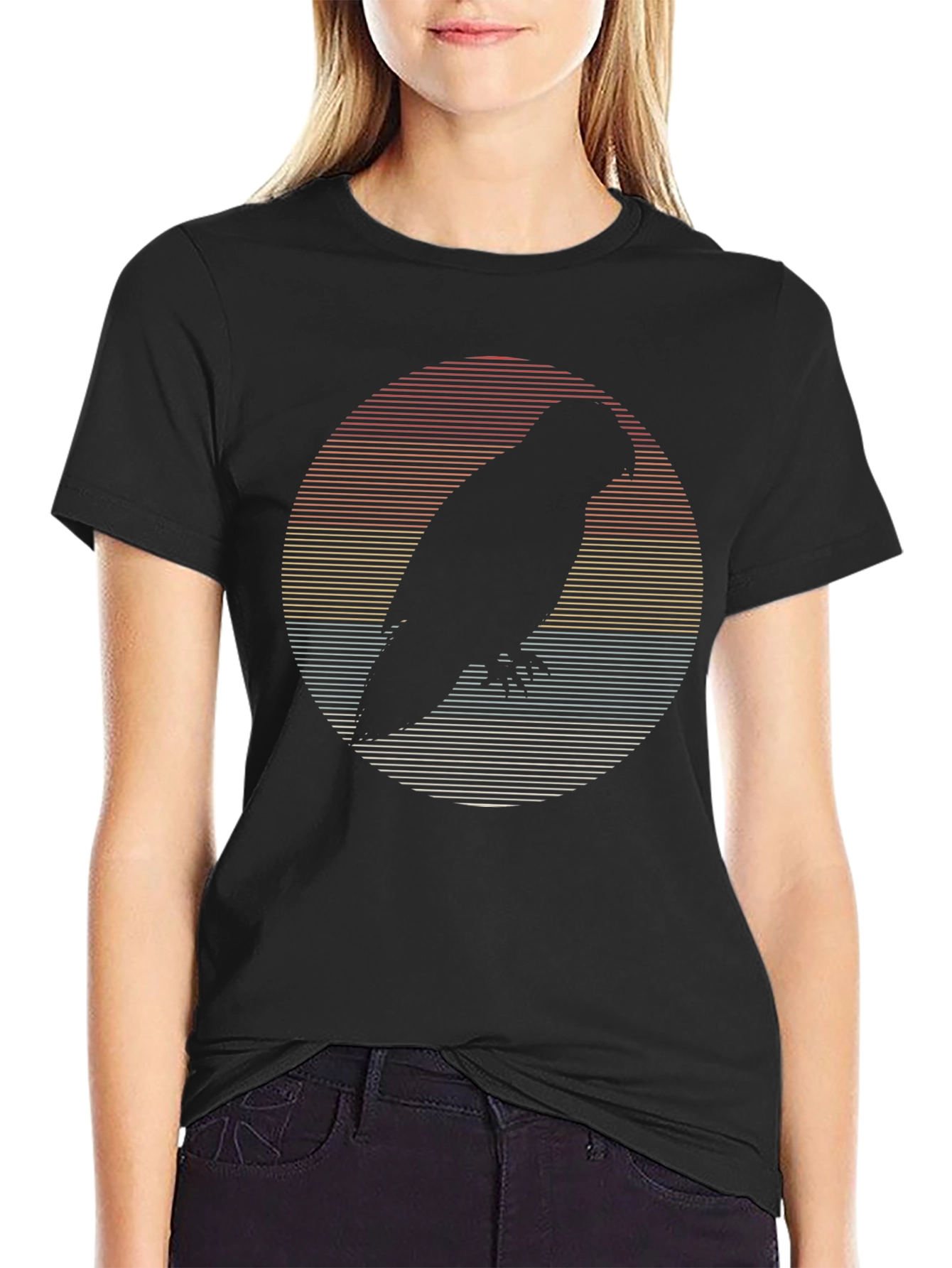 Retro Owl Graphic T-Shirt - Mens Black Tee