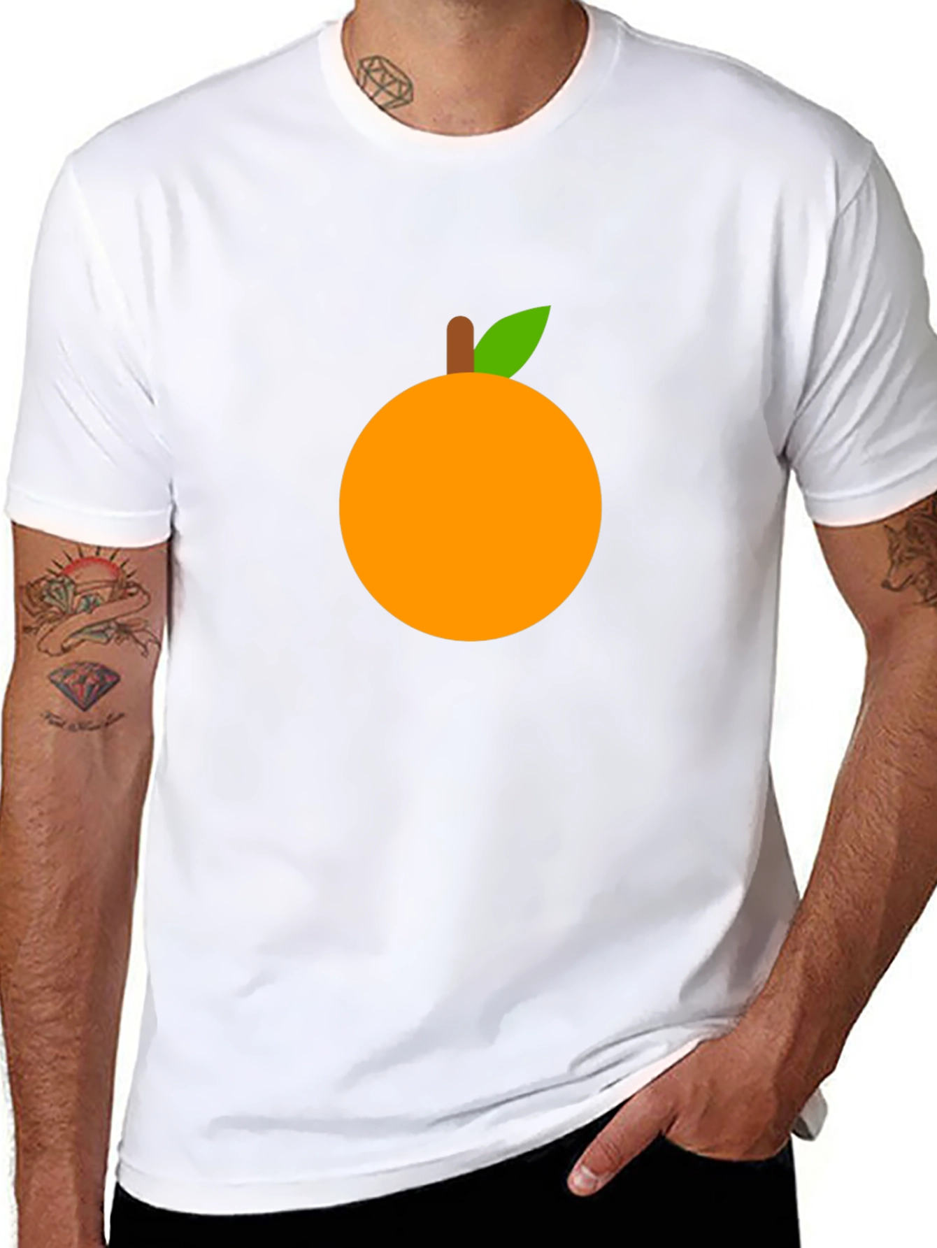 Orange Graphic T-Shirt - Casual Wear