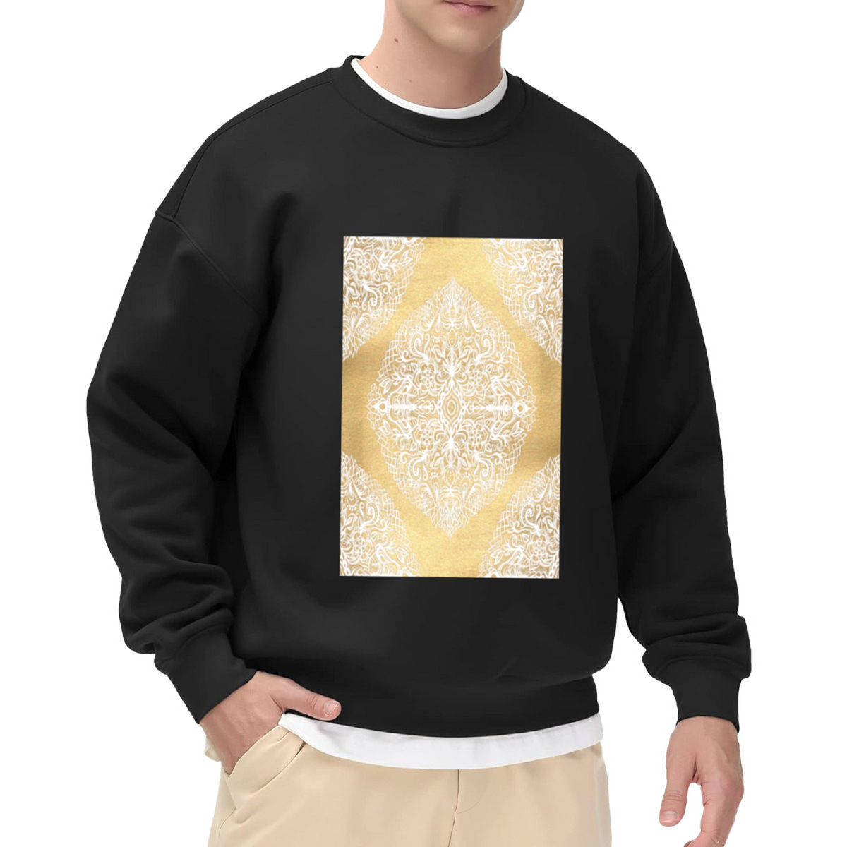 Cat & Diamond Graphic ԲÁìÎÀÒÂ - Unique Design Pullover Sweatshirt