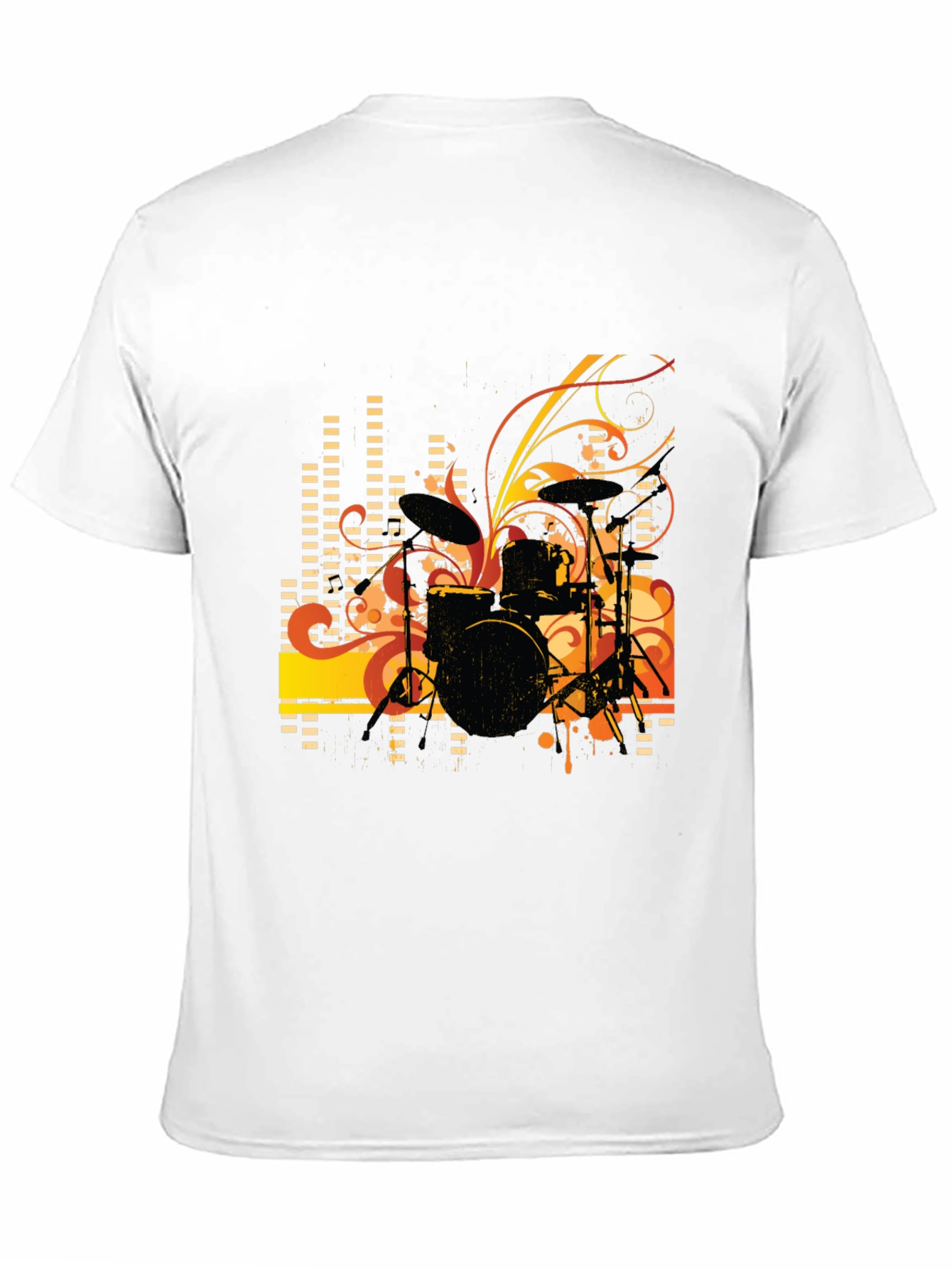 Drum Set Graphic T-Shirt - Black
