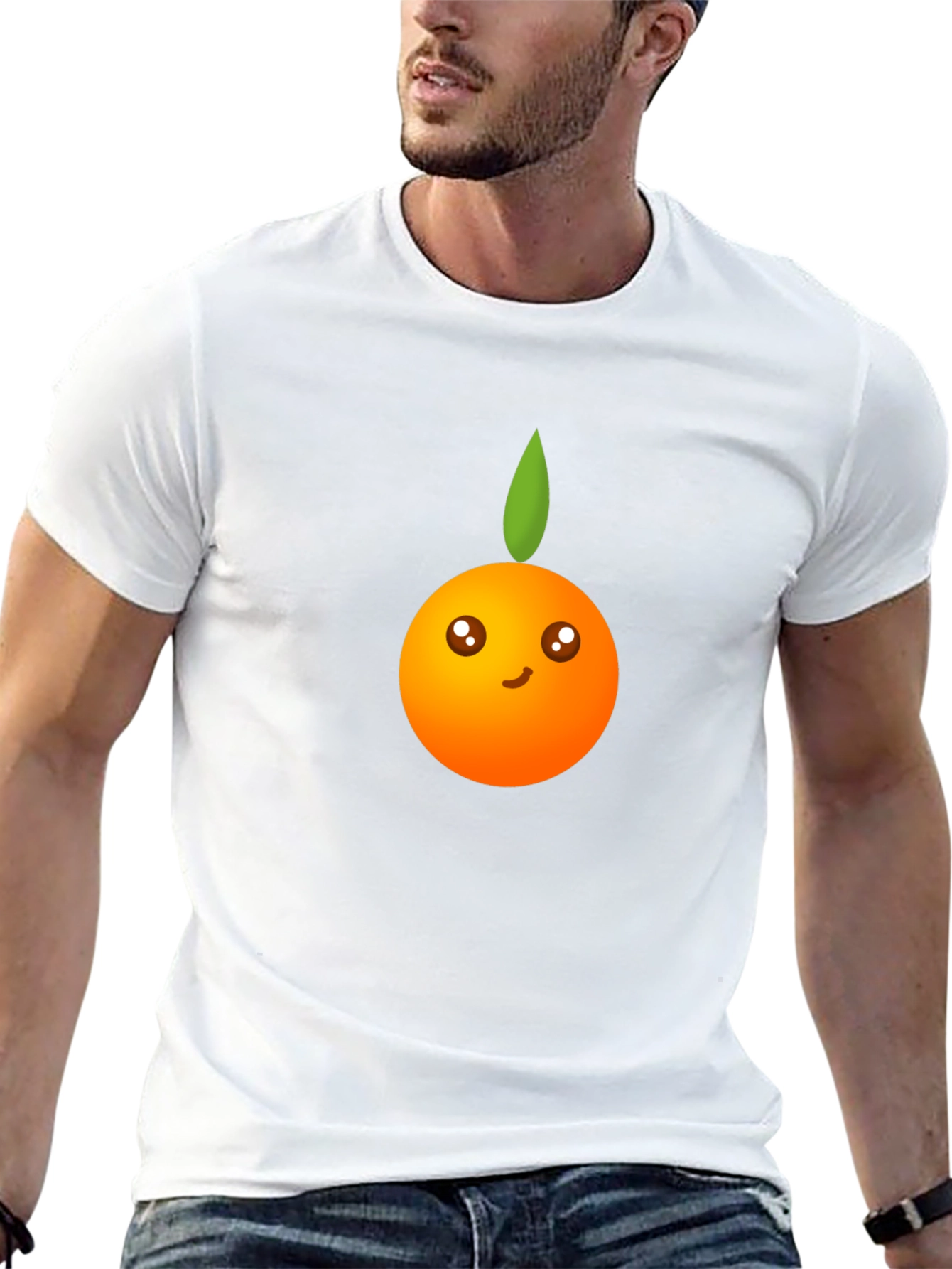 Cute Orange Graphic Tee - Black Unisex Shirt