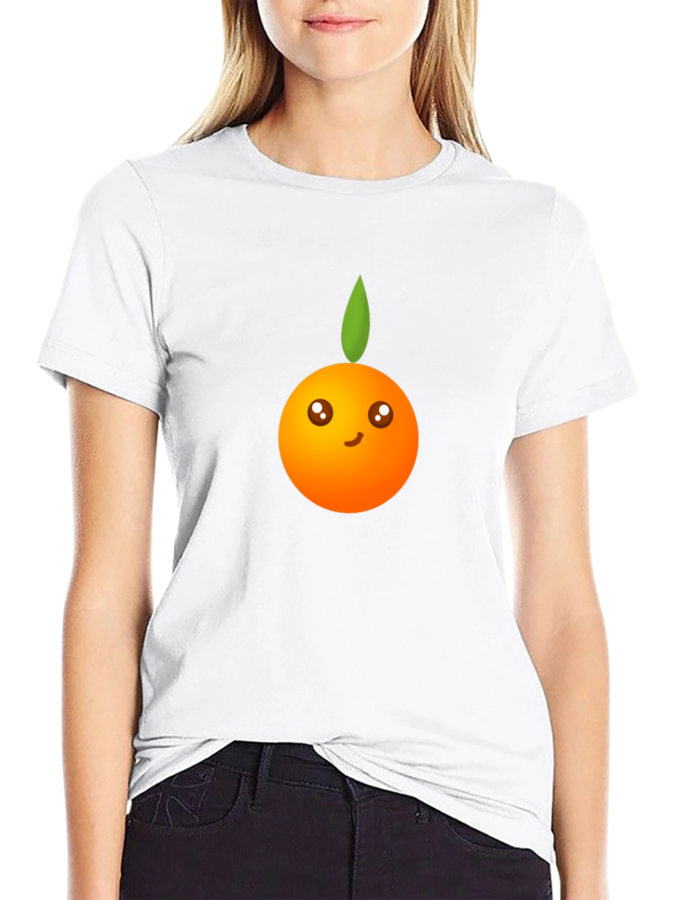 Cute Orange Graphic Tee - Black Unisex Shirt