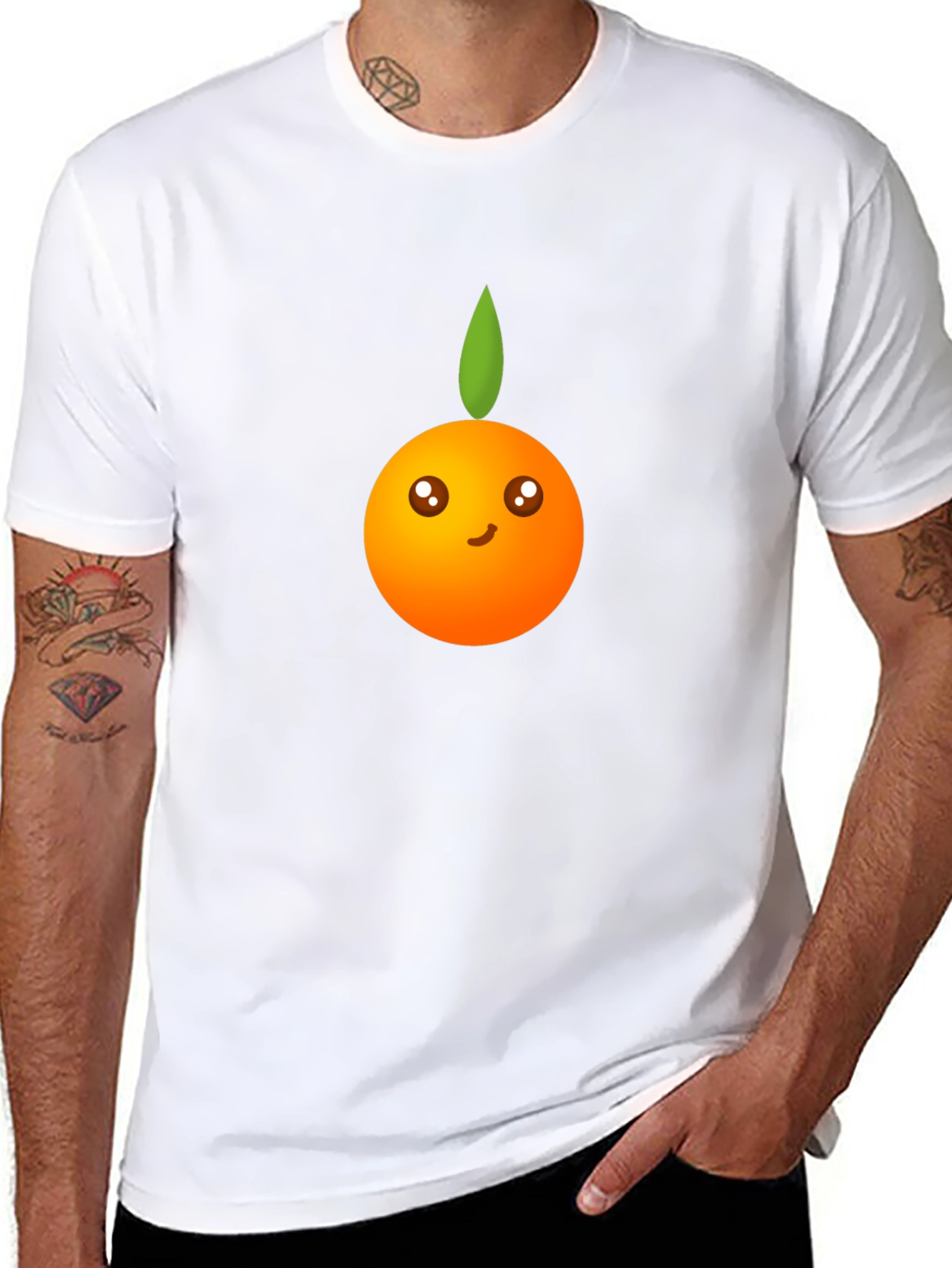 Cute Orange Graphic Tee - Black Unisex Shirt