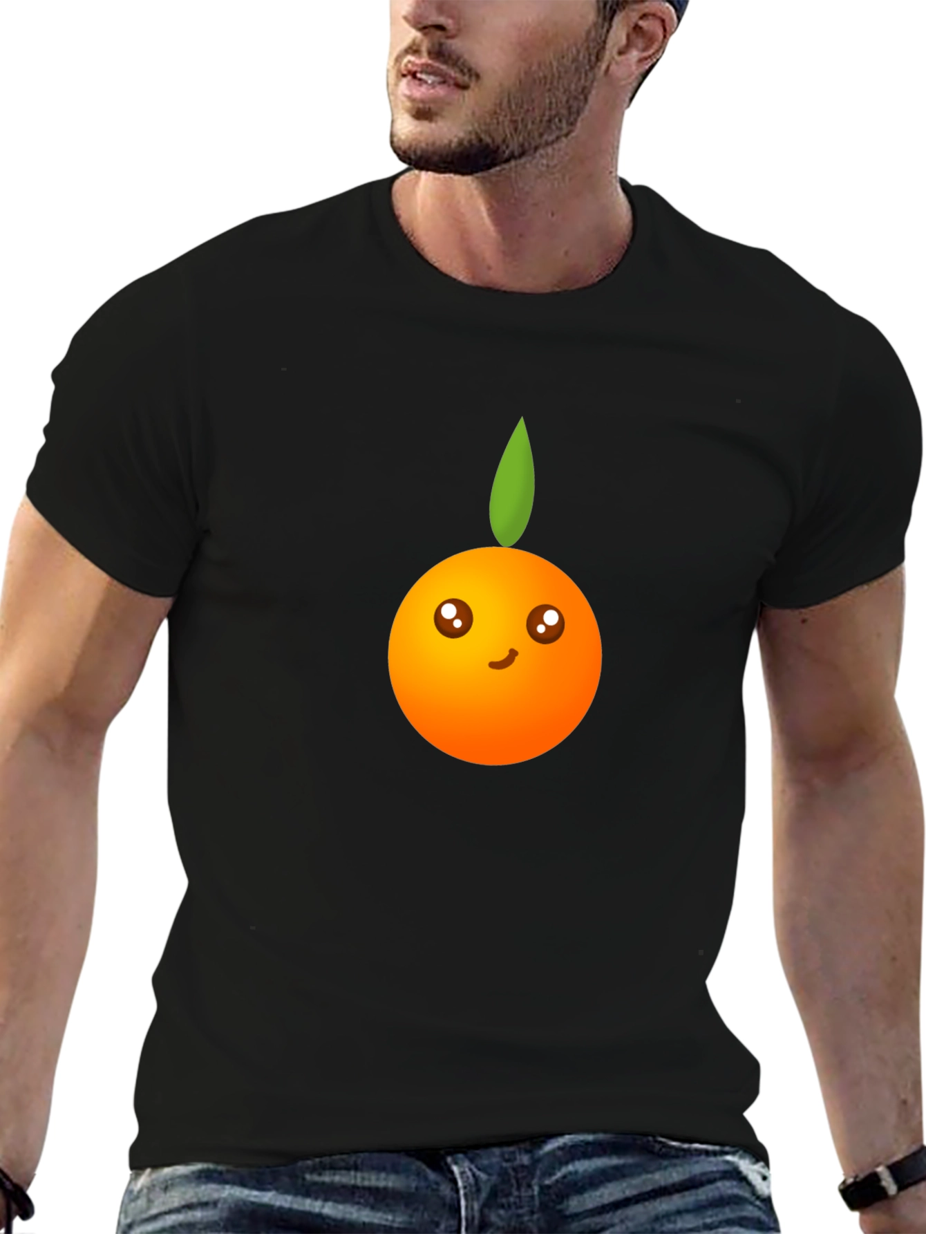 Cute Orange Graphic Tee - Black Unisex Shirt