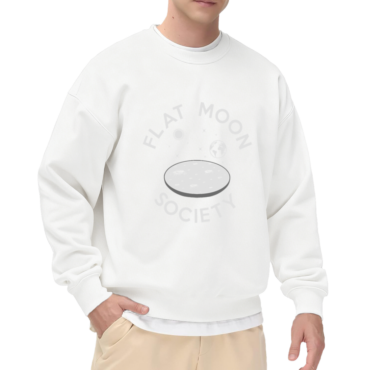 FLAT MOON SOCIETY - Funny Conspiracy Theory Graphic ԲÁìÎÀÒÂ | Unisex Pullover Sweatshirt