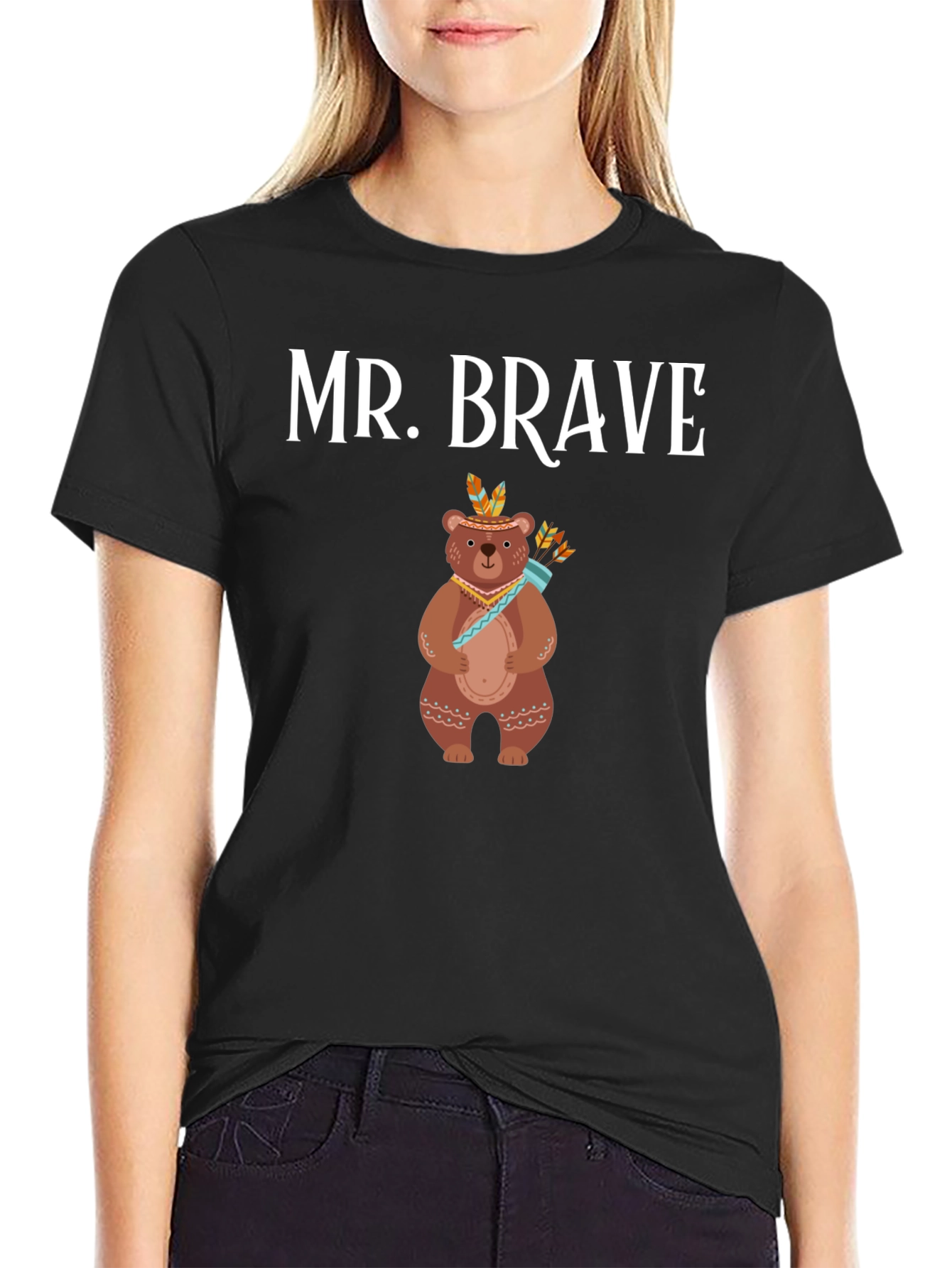 Mr. Brave Bear T-Shirt - Black