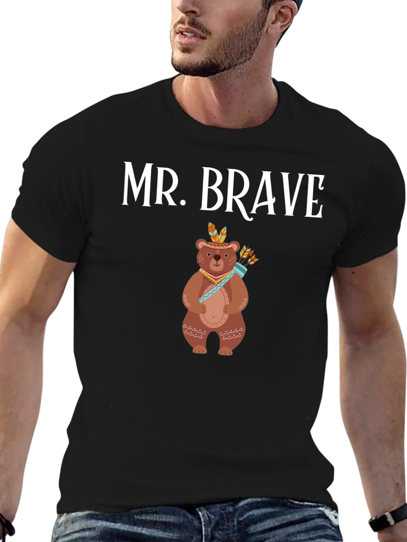 Mr. Brave Bear T-Shirt - Black