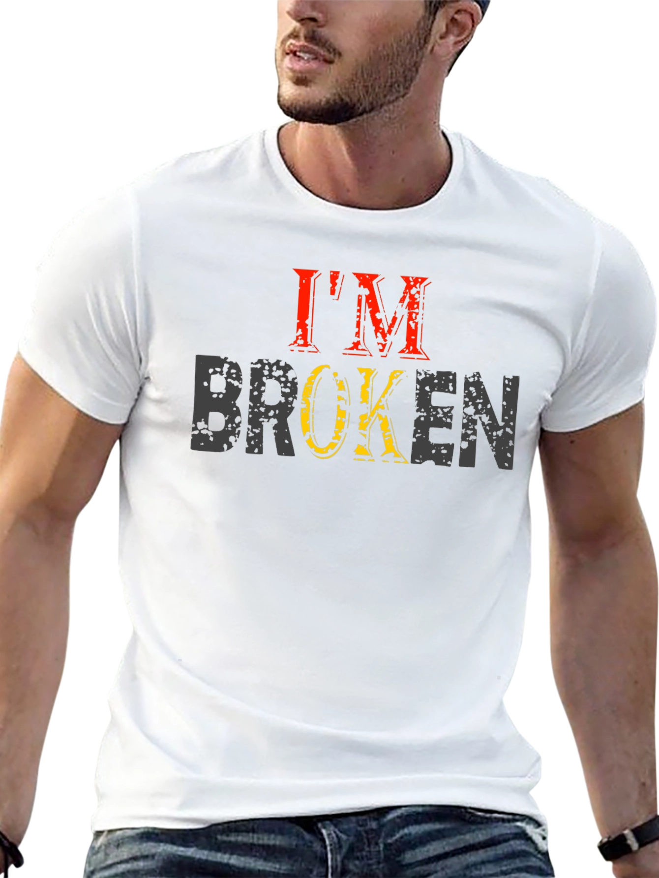 Im Broken Graphic Tee - Distressed Print