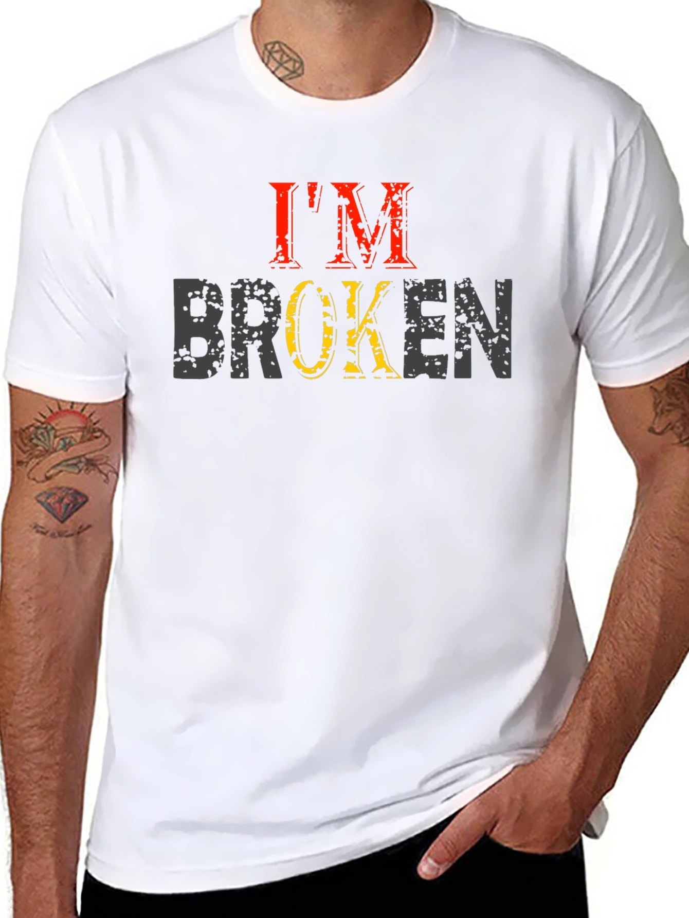 Im Broken Graphic Tee - Distressed Print