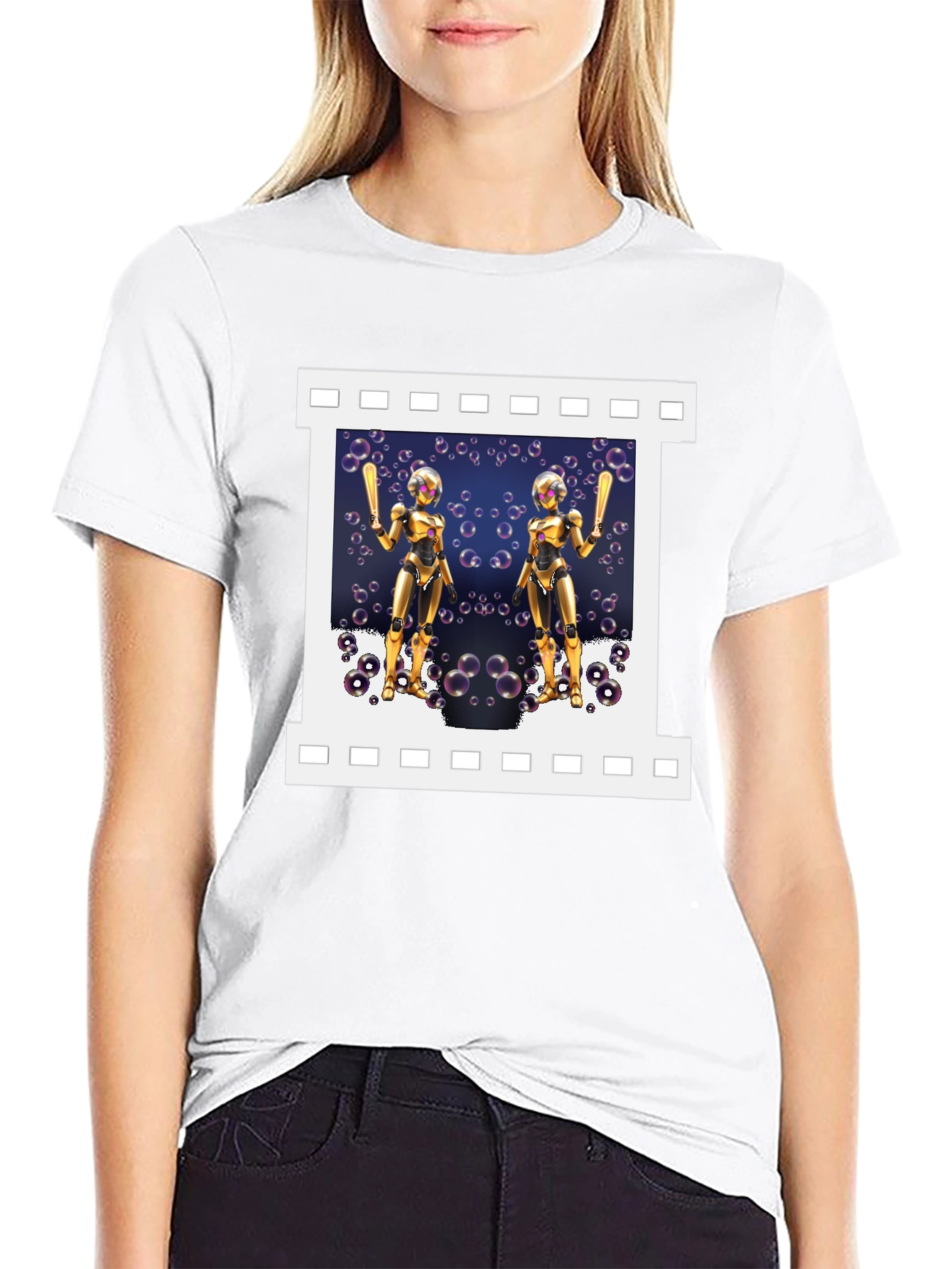 Robot Baseball Player Graphic T-Shirt