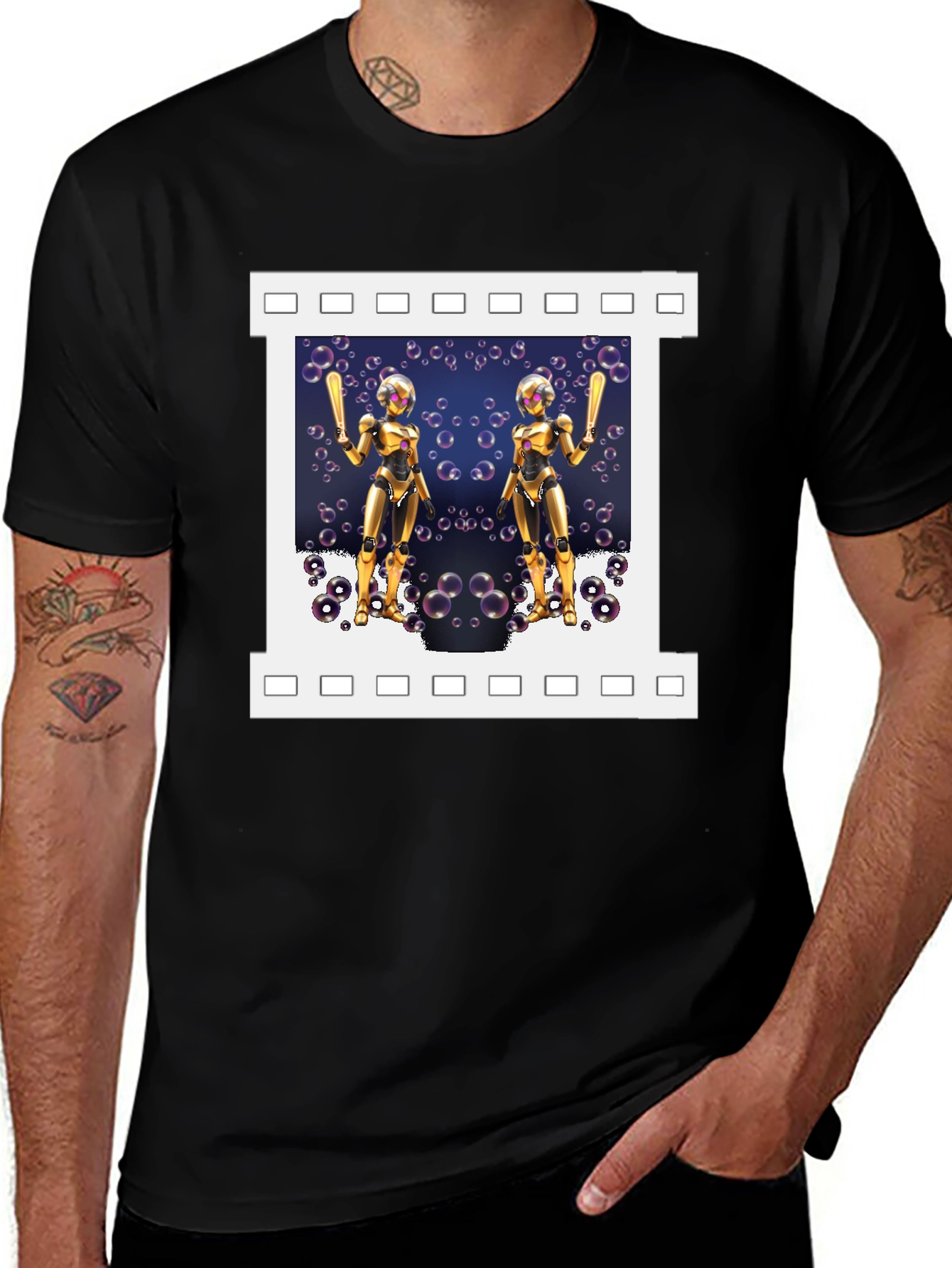 Robot Baseball Player Graphic T-Shirt