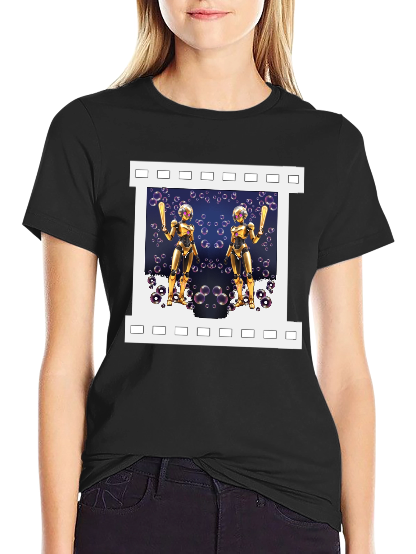 Robot Baseball Player Graphic T-Shirt