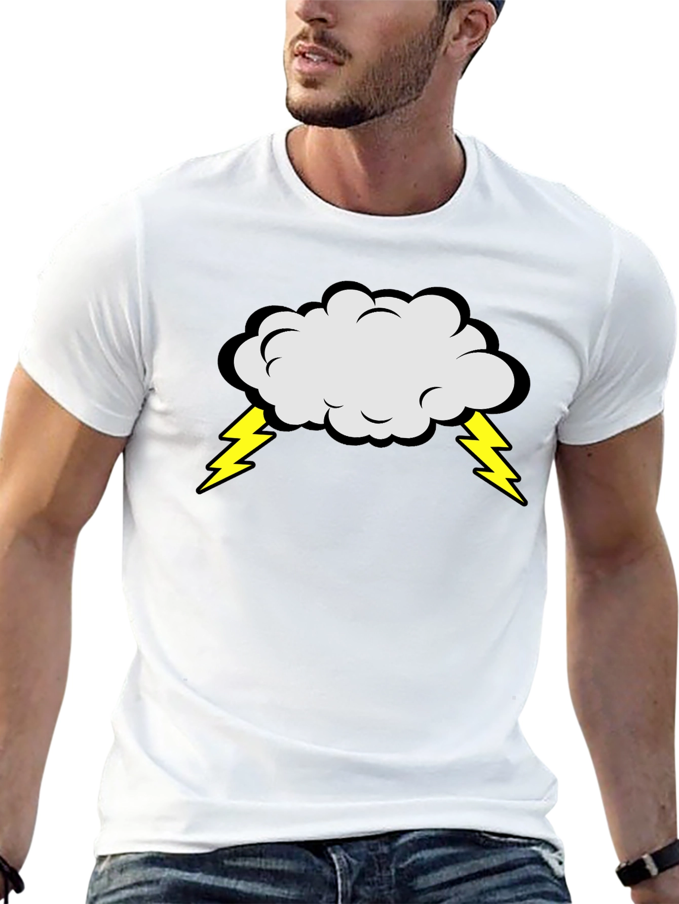 Stormy Cloud T-Shirt - Mens Black Cotton Tee