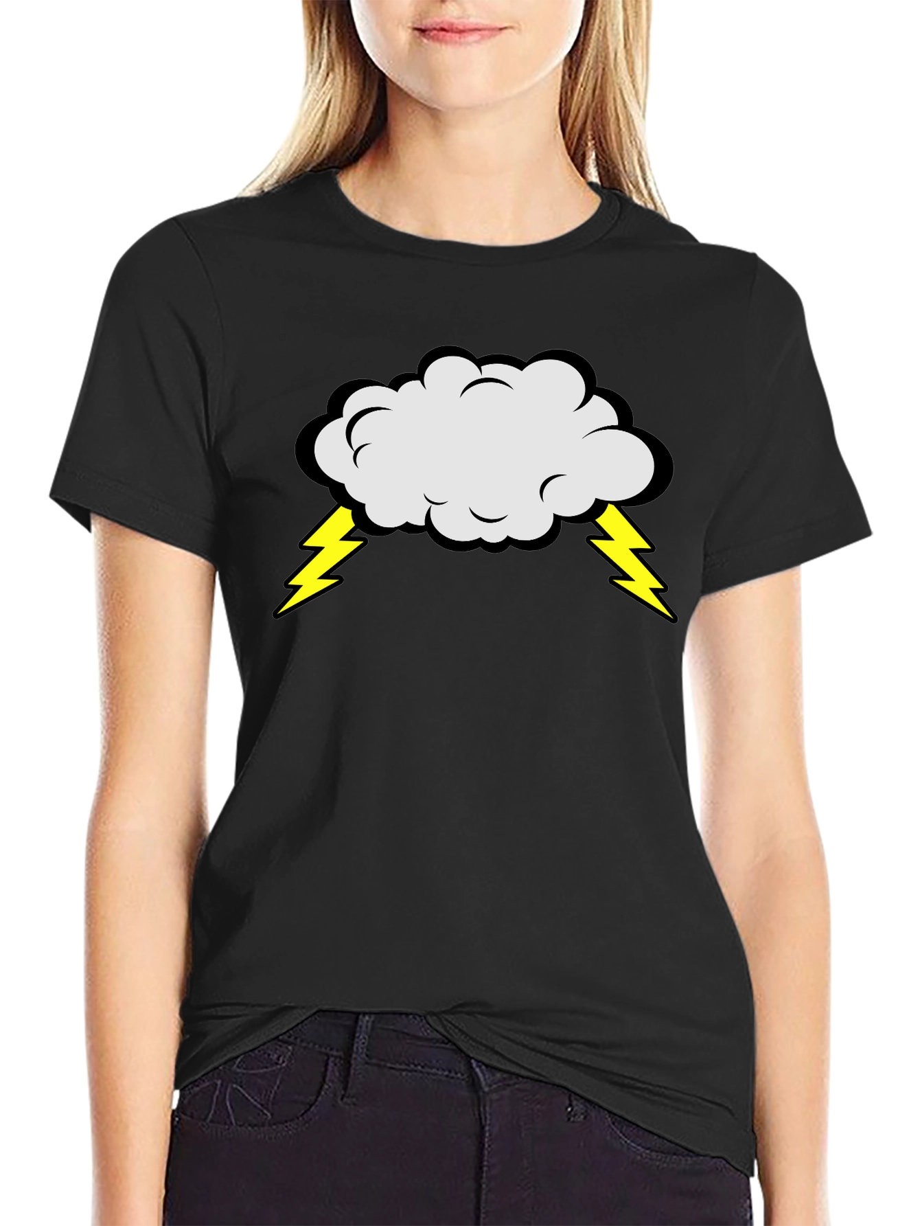 Stormy Cloud T-Shirt - Mens Black Cotton Tee
