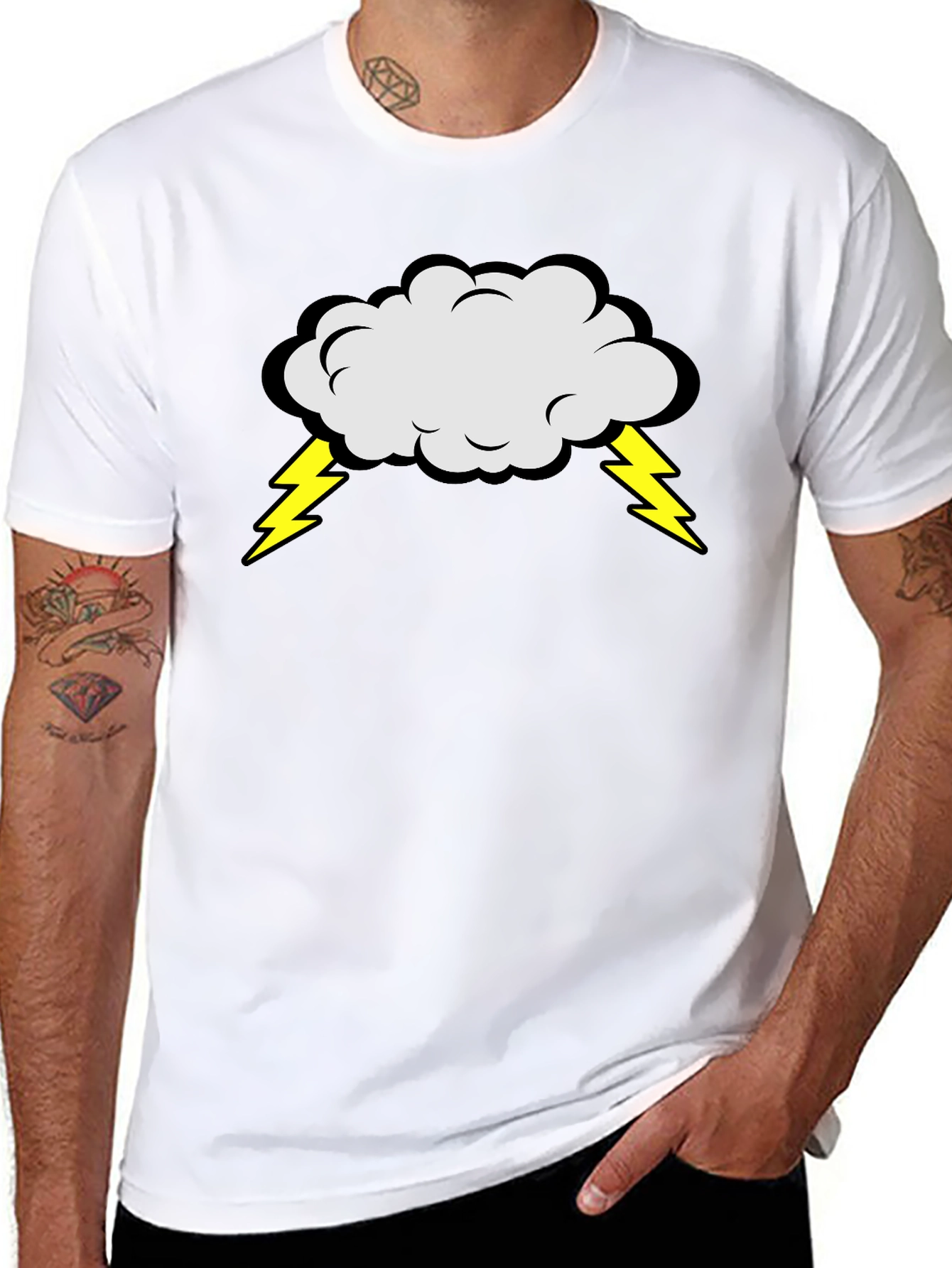 Stormy Cloud T-Shirt - Mens Black Cotton Tee