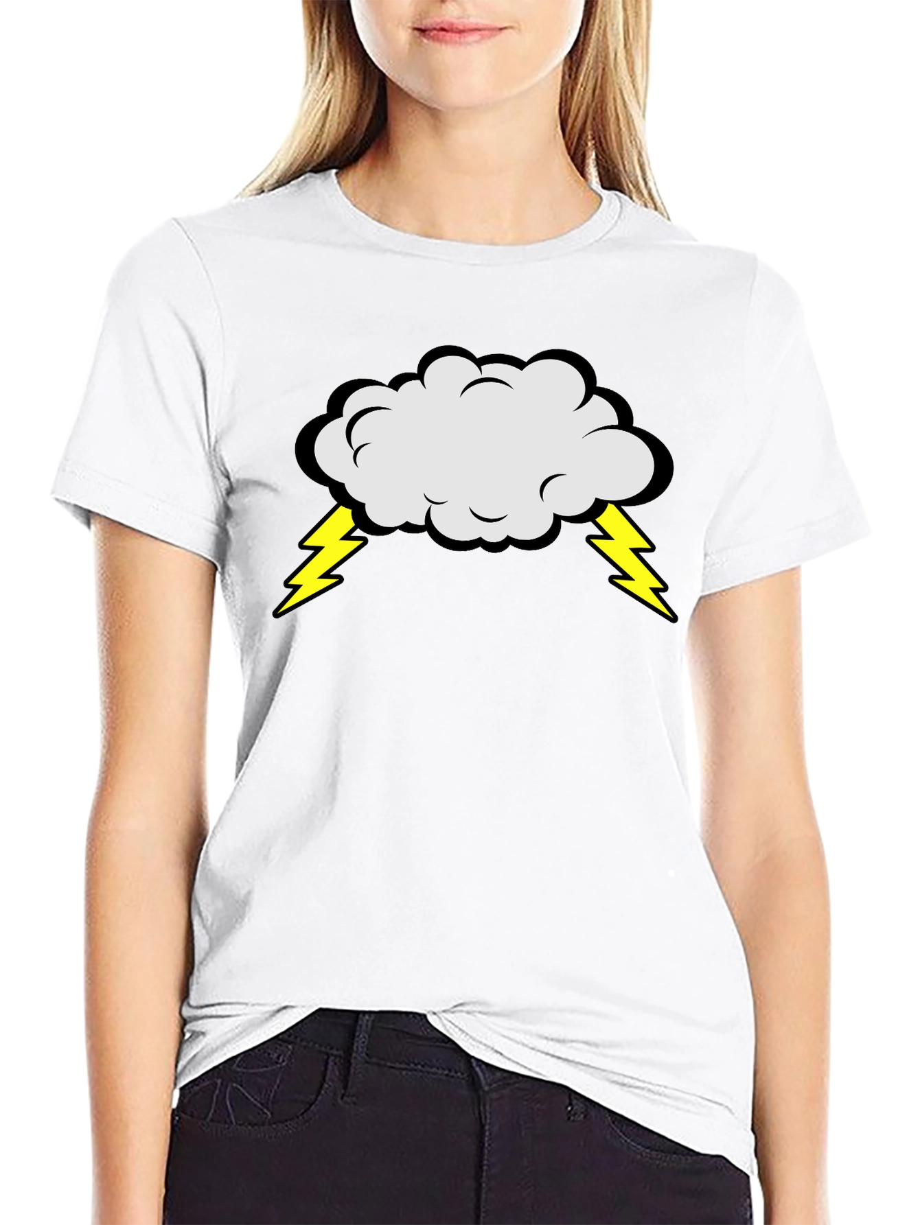 Stormy Cloud T-Shirt - Mens Black Cotton Tee