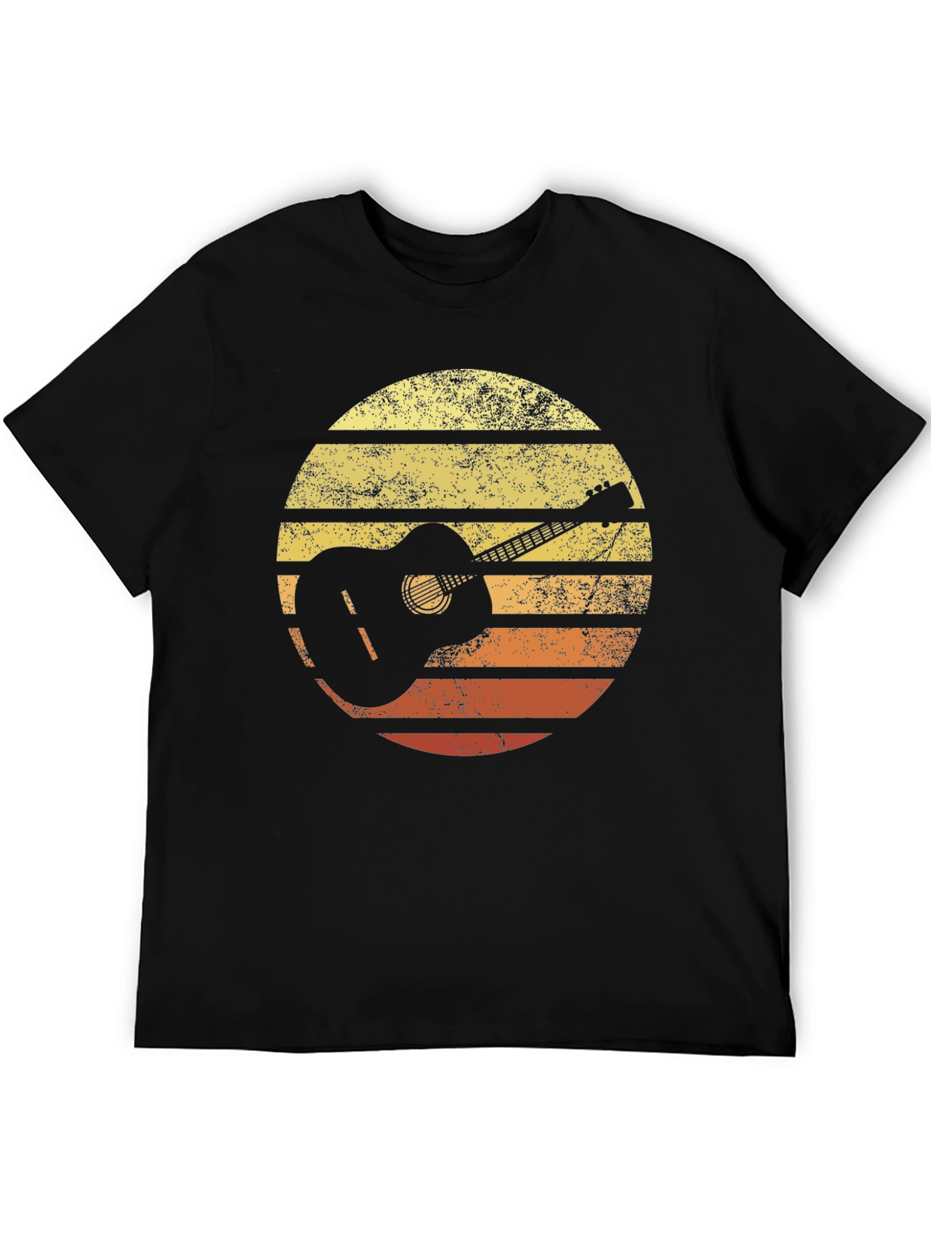 Retro Guitar Sunset Graphic T-Shirt