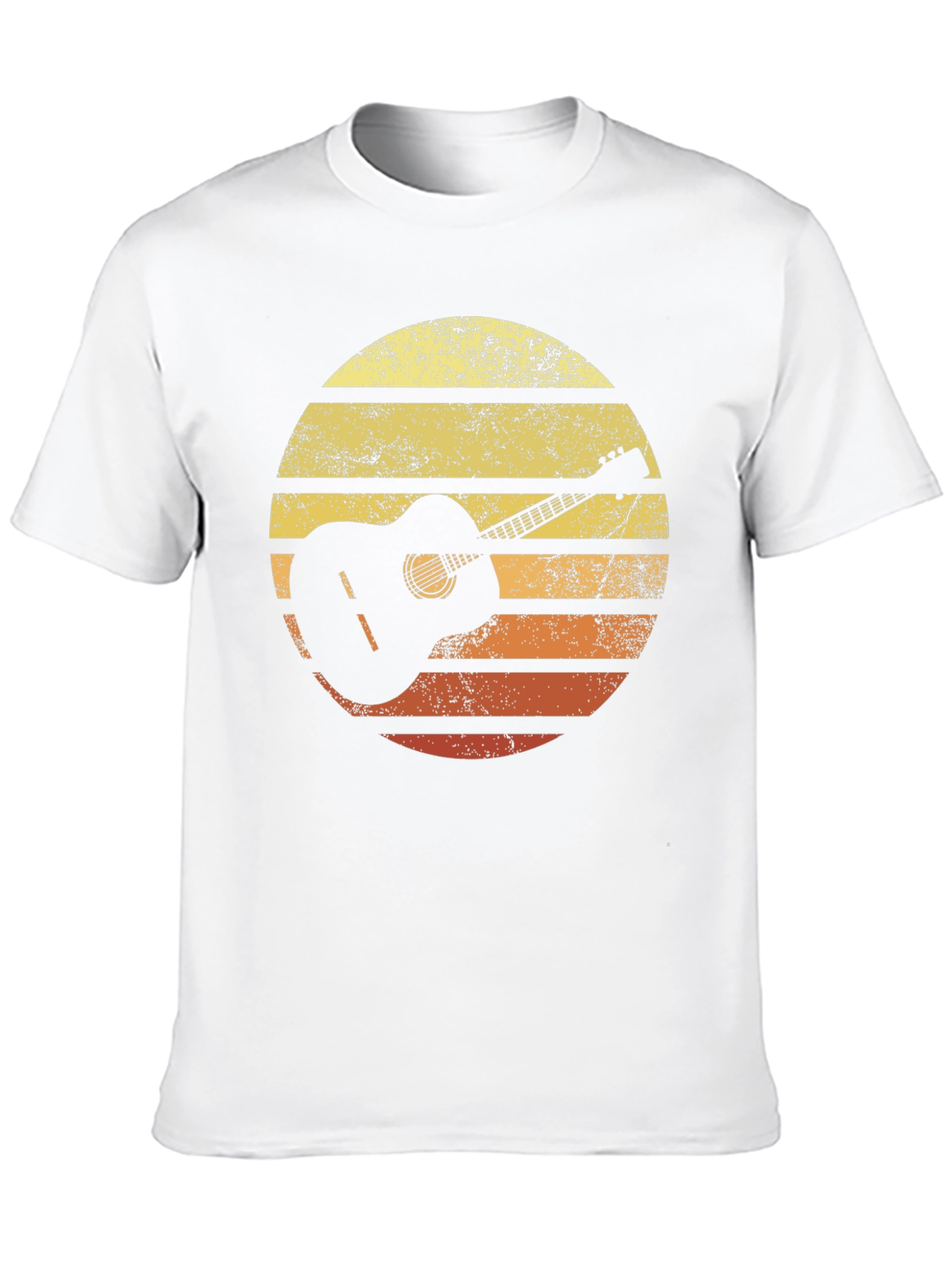 Retro Guitar Sunset Graphic T-Shirt