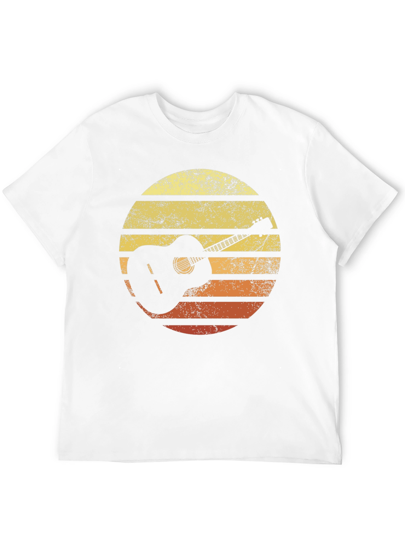 Retro Guitar Sunset Graphic T-Shirt