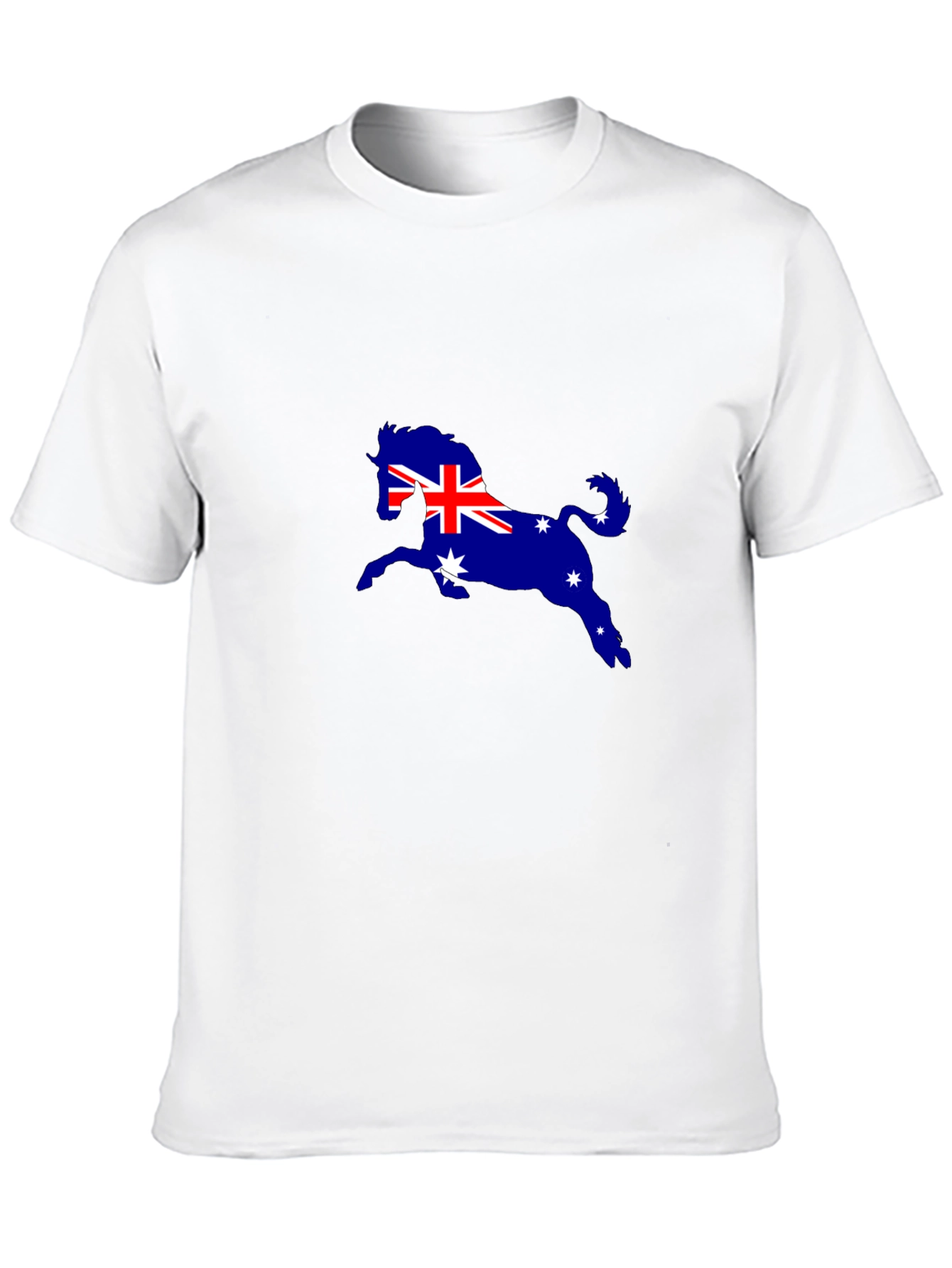 Aussie Horse Tee - Black Cotton Blend Shirt