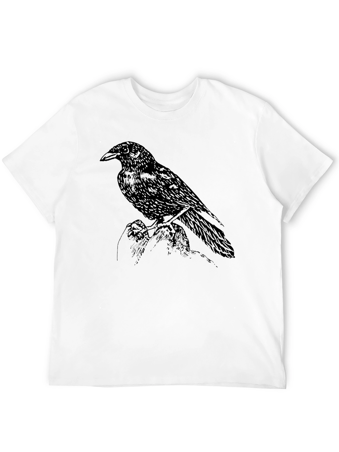 Raven Graphic Print Crew Neck T-Shirt