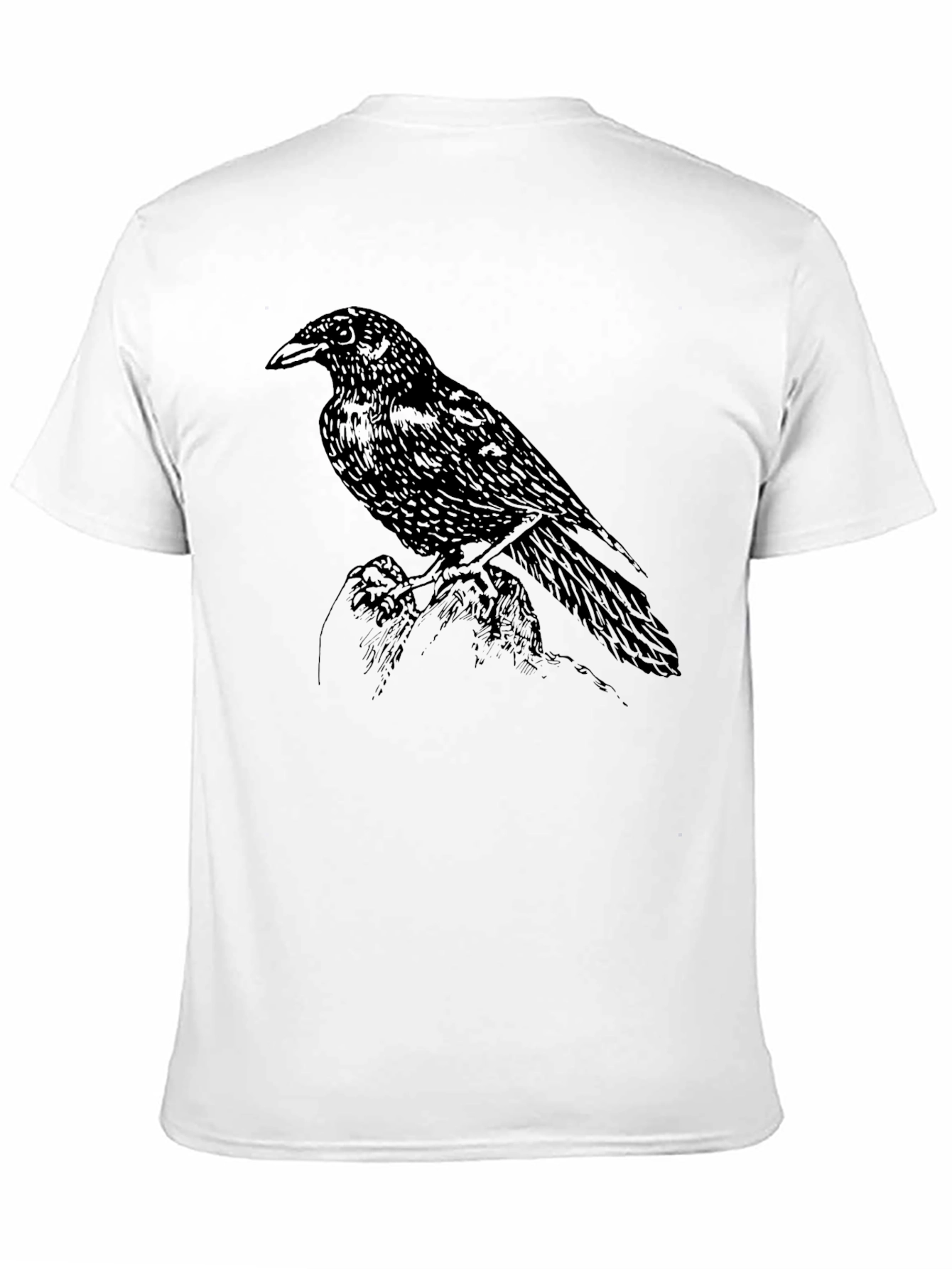 Raven Graphic Print Crew Neck T-Shirt
