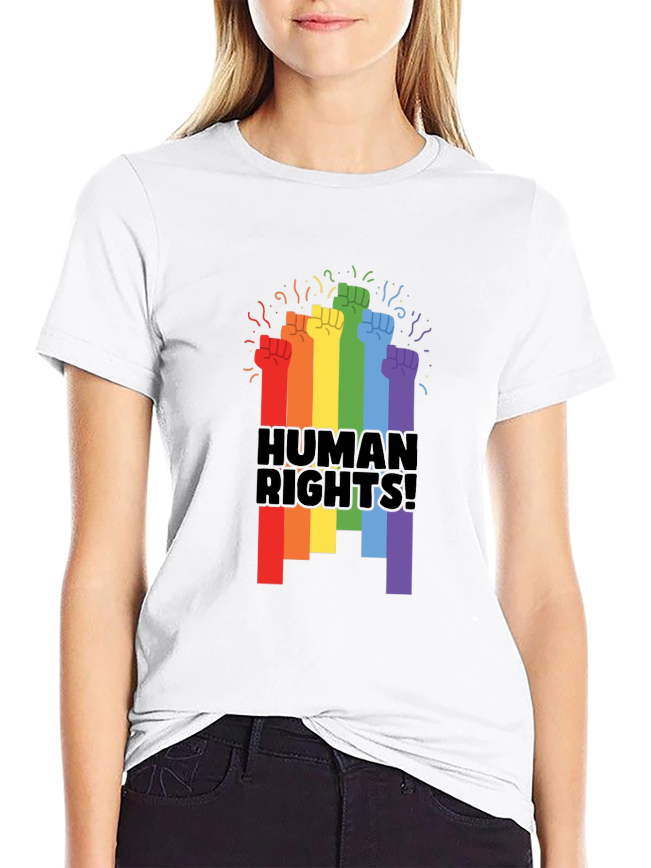 Human Rights Rainbow Fist T-Shirt