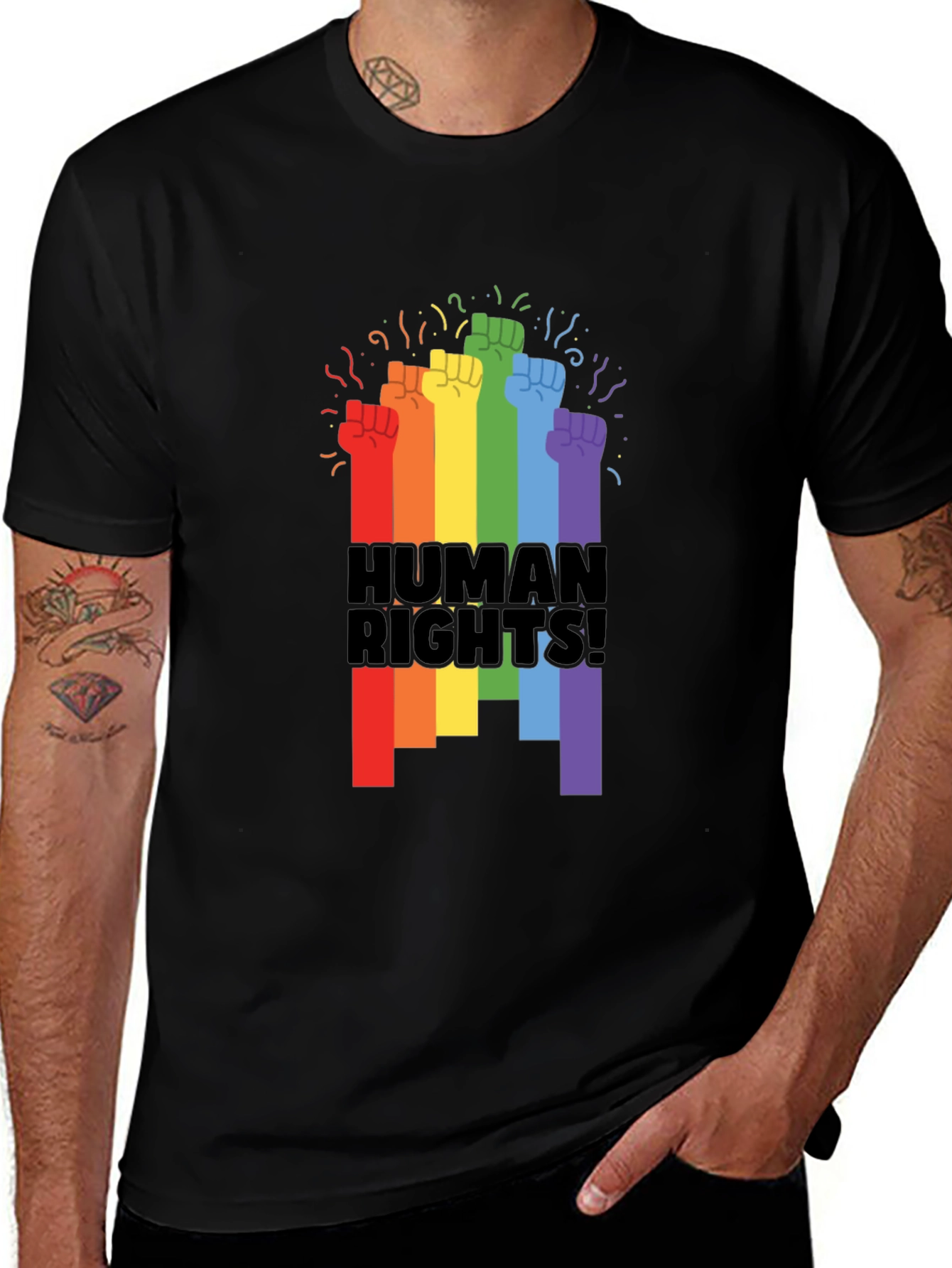 Human Rights Rainbow Fist T-Shirt