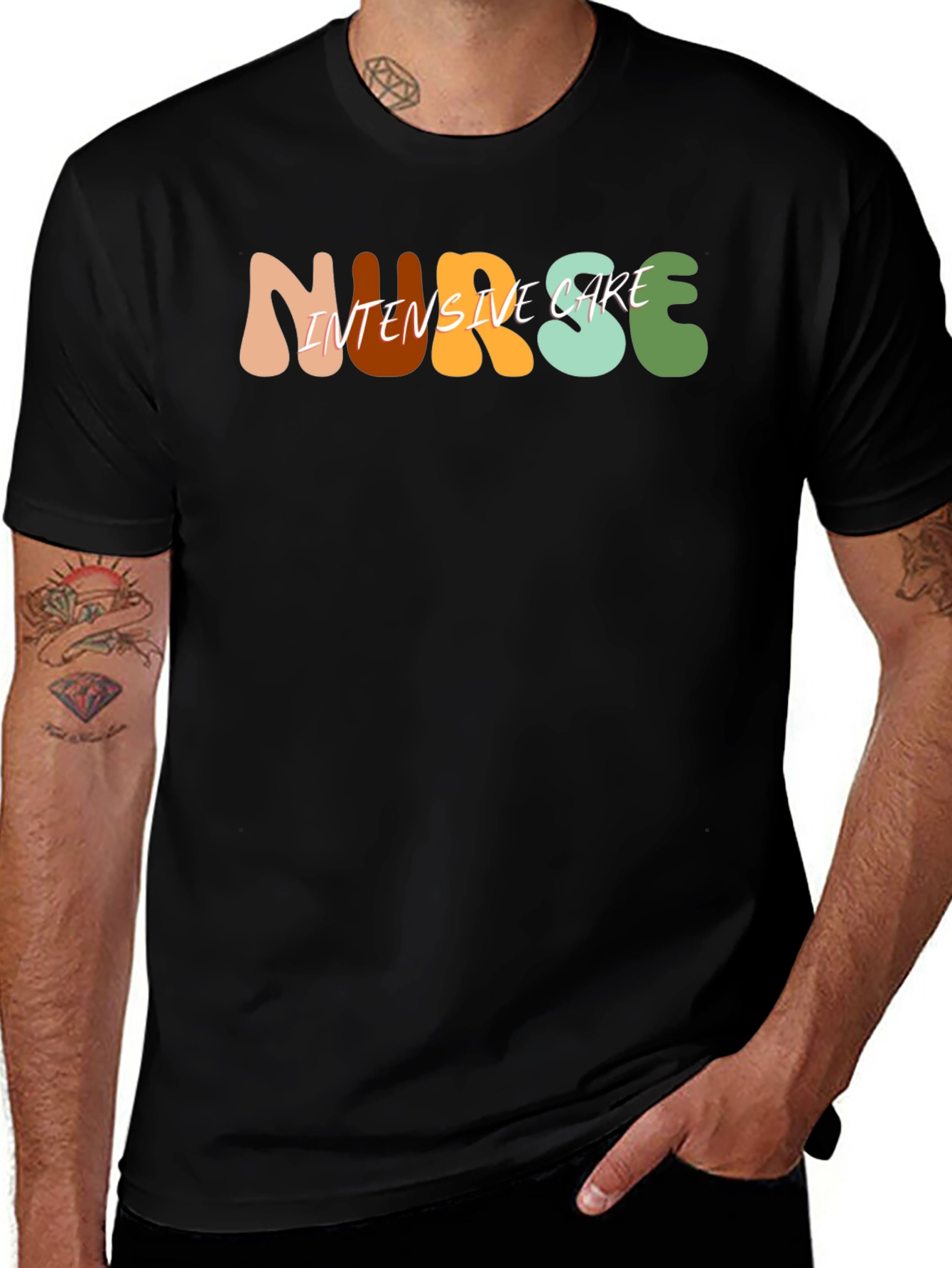 Nurse Intensive Care Black T-Shirt