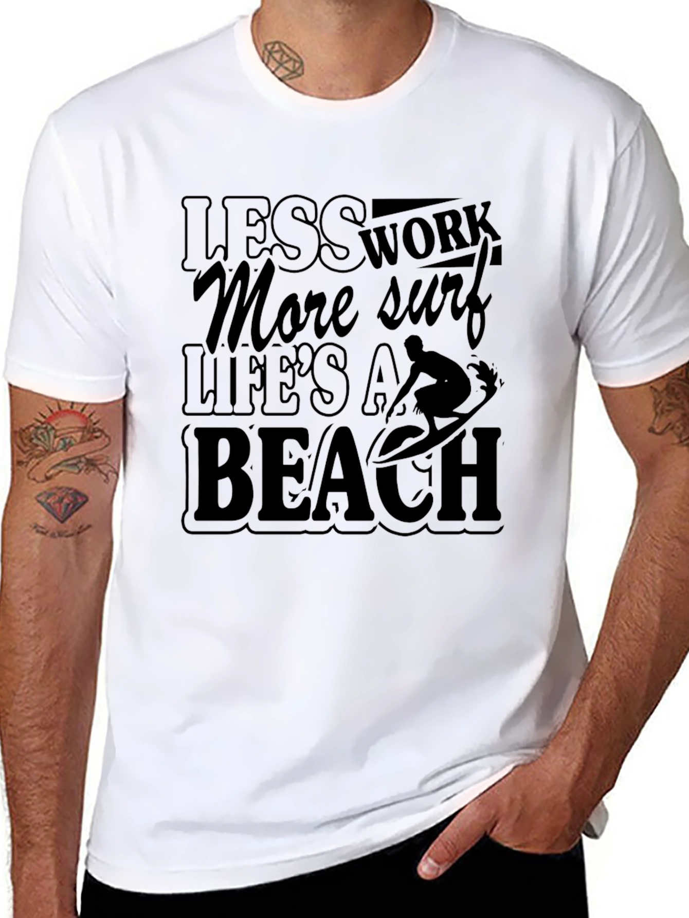 Lifes a Beach Mens Graphic T-Shirt