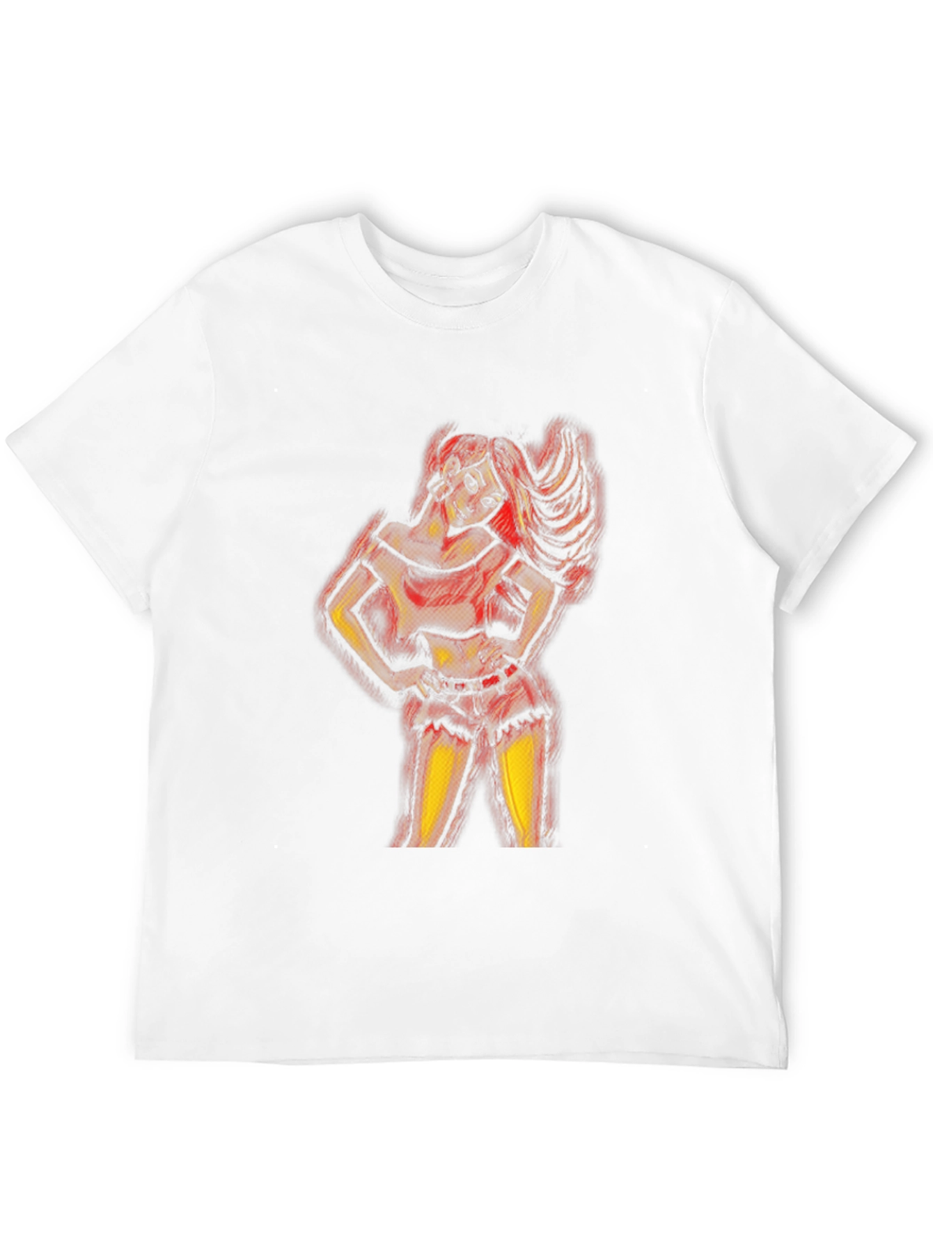 Artistic Woman Graphic Print Black T-Shirt