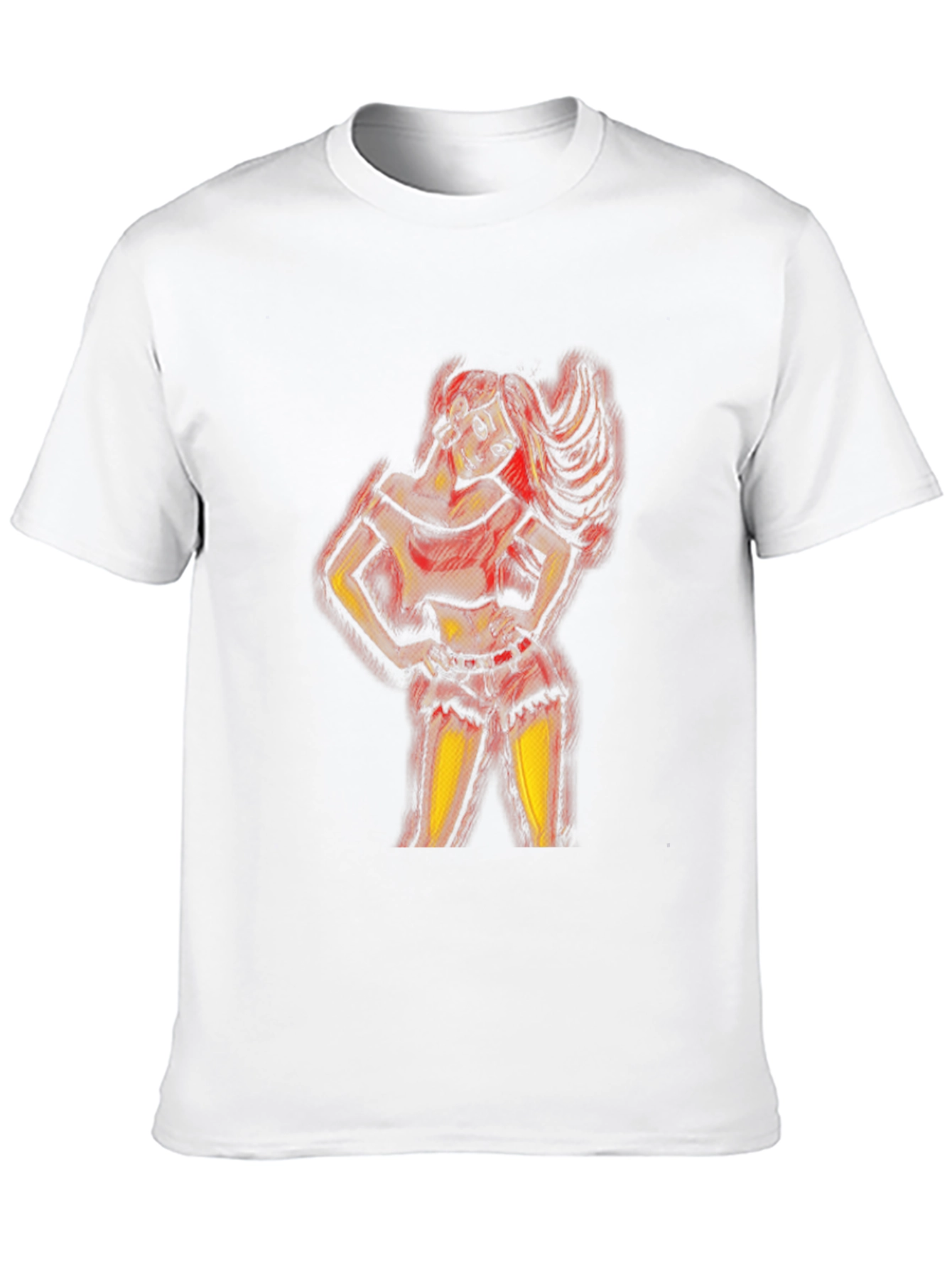 Artistic Woman Graphic Print Black T-Shirt