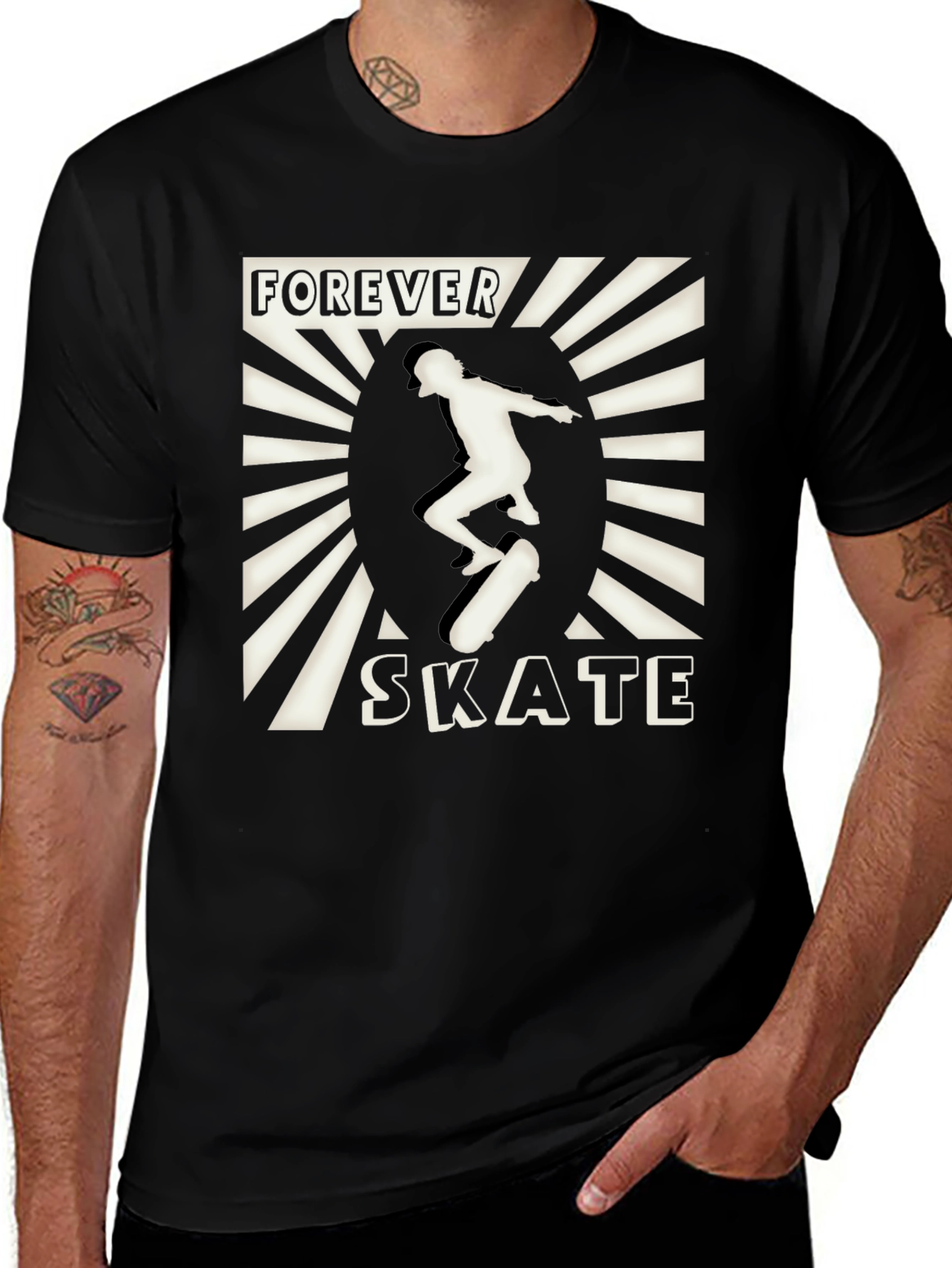 Forever Skate Black Graphic T-Shirt