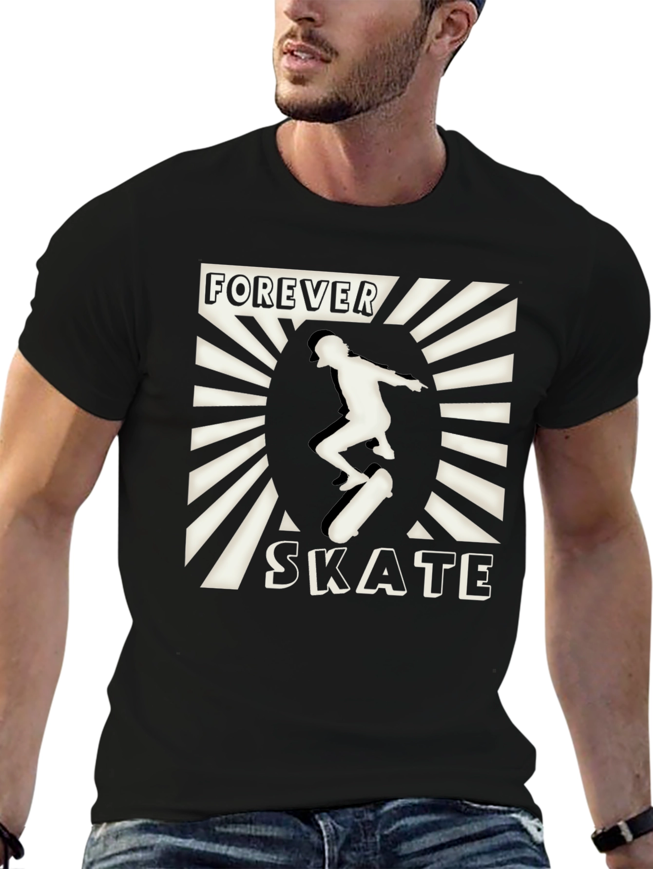 Forever Skate Black Graphic T-Shirt