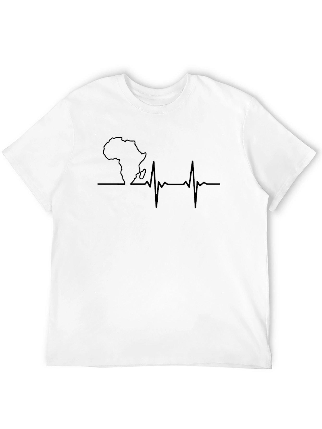 Africa Heartbeat T-Shirt - Black Crew Neck