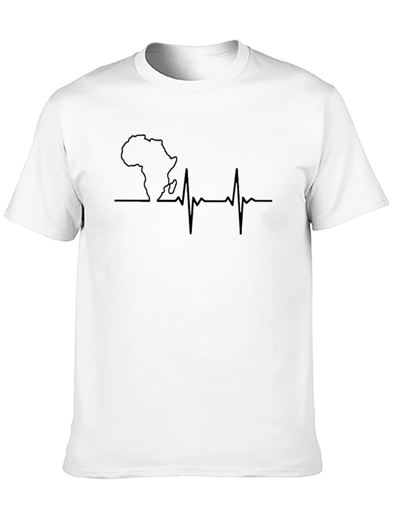 Africa Heartbeat T-Shirt - Black Crew Neck