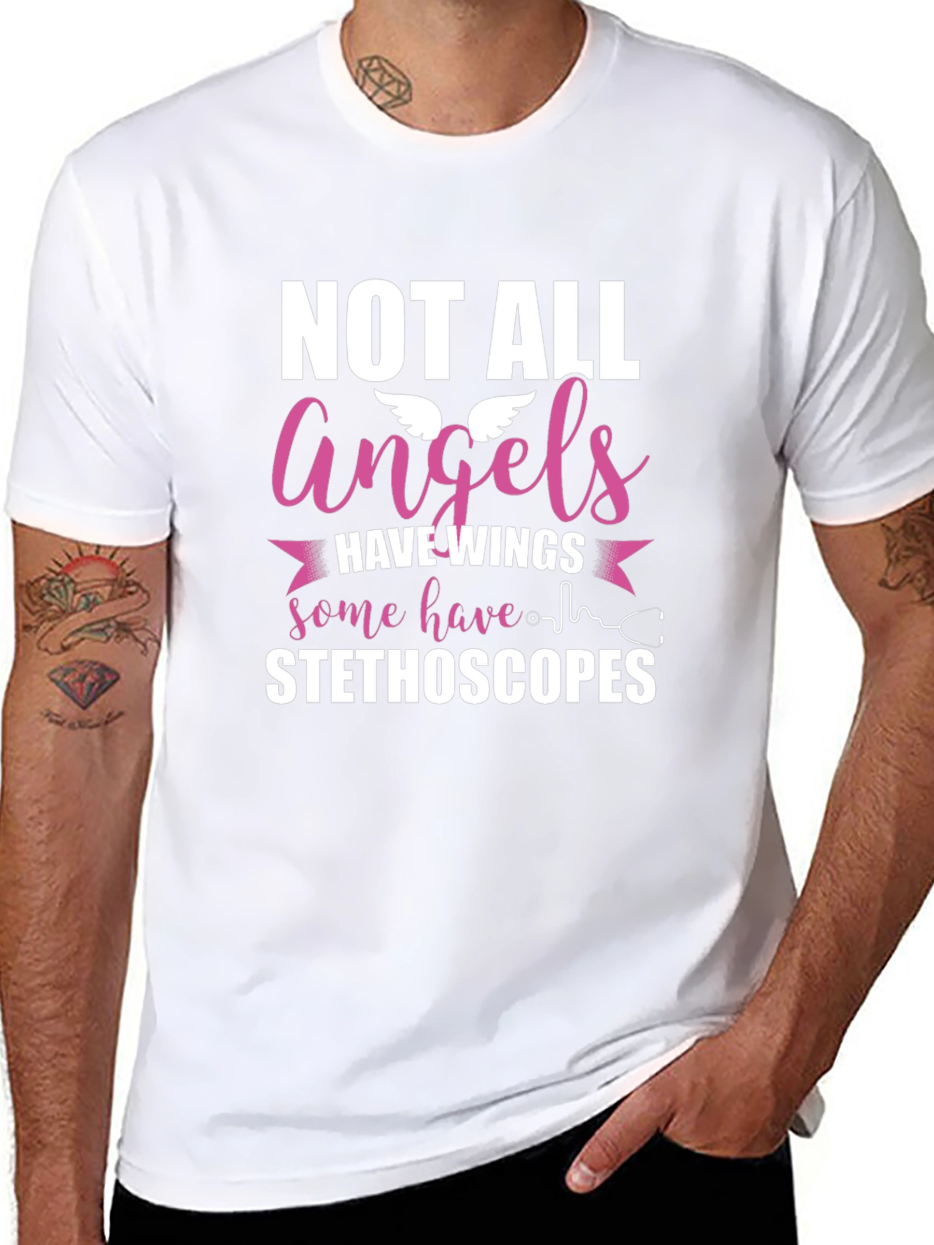 Not All Angels Have Wings Stethoscope T-Shirt