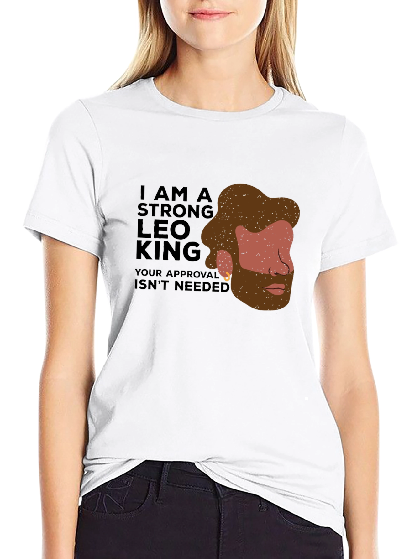 Strong Leo King Graphic Tee - Bold Statement Shirt