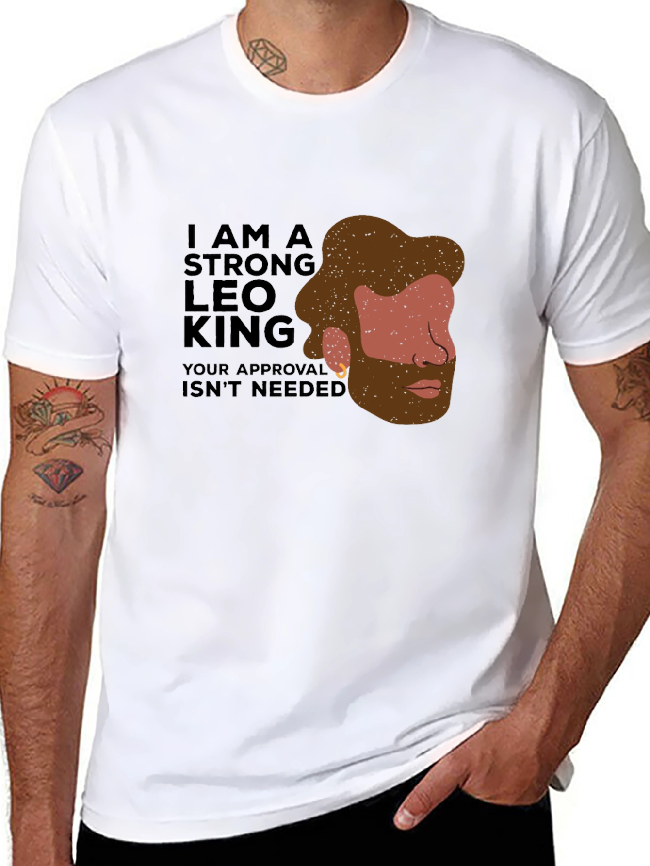 Strong Leo King Graphic Tee - Bold Statement Shirt