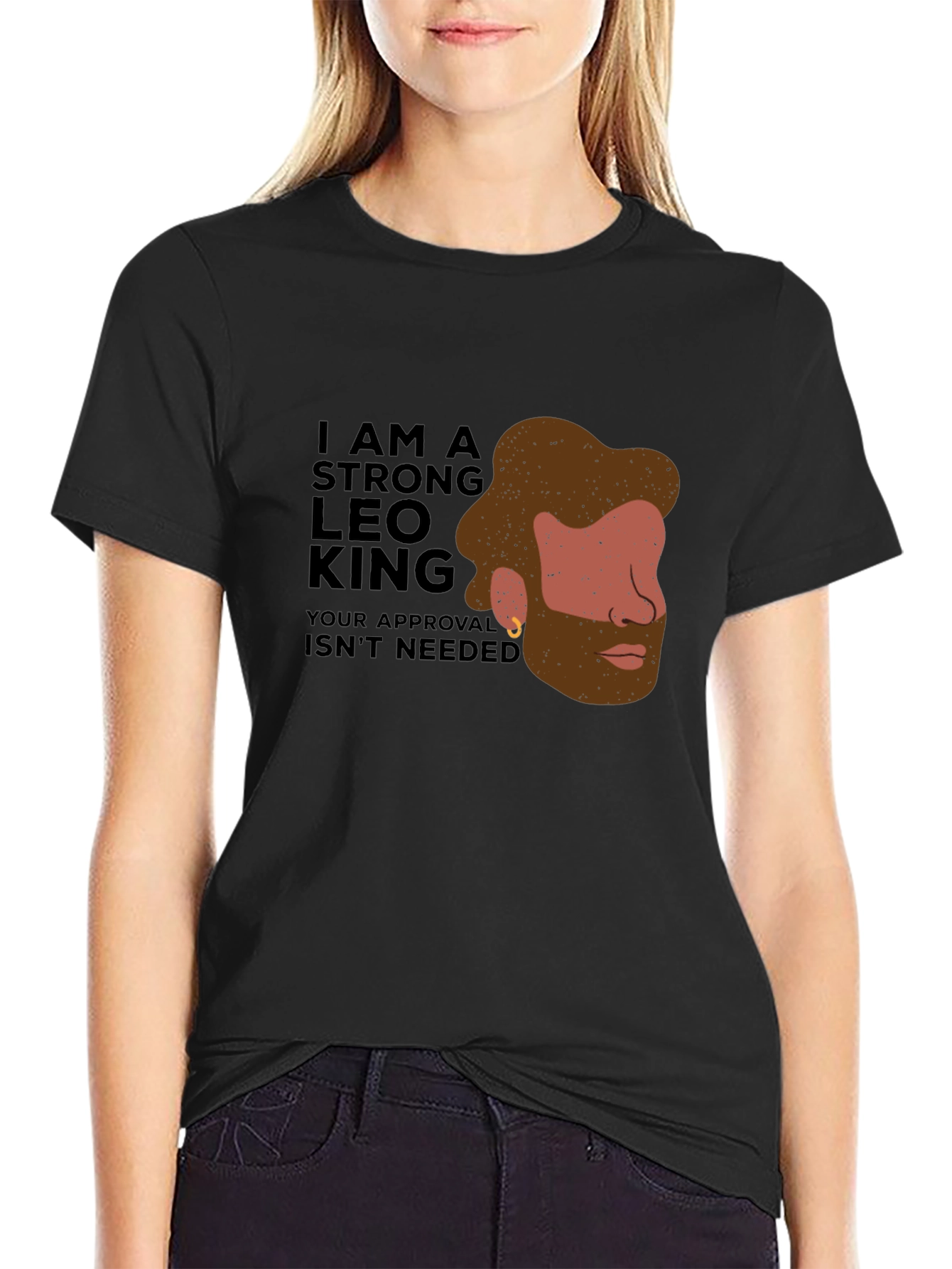 Strong Leo King Graphic Tee - Bold Statement Shirt