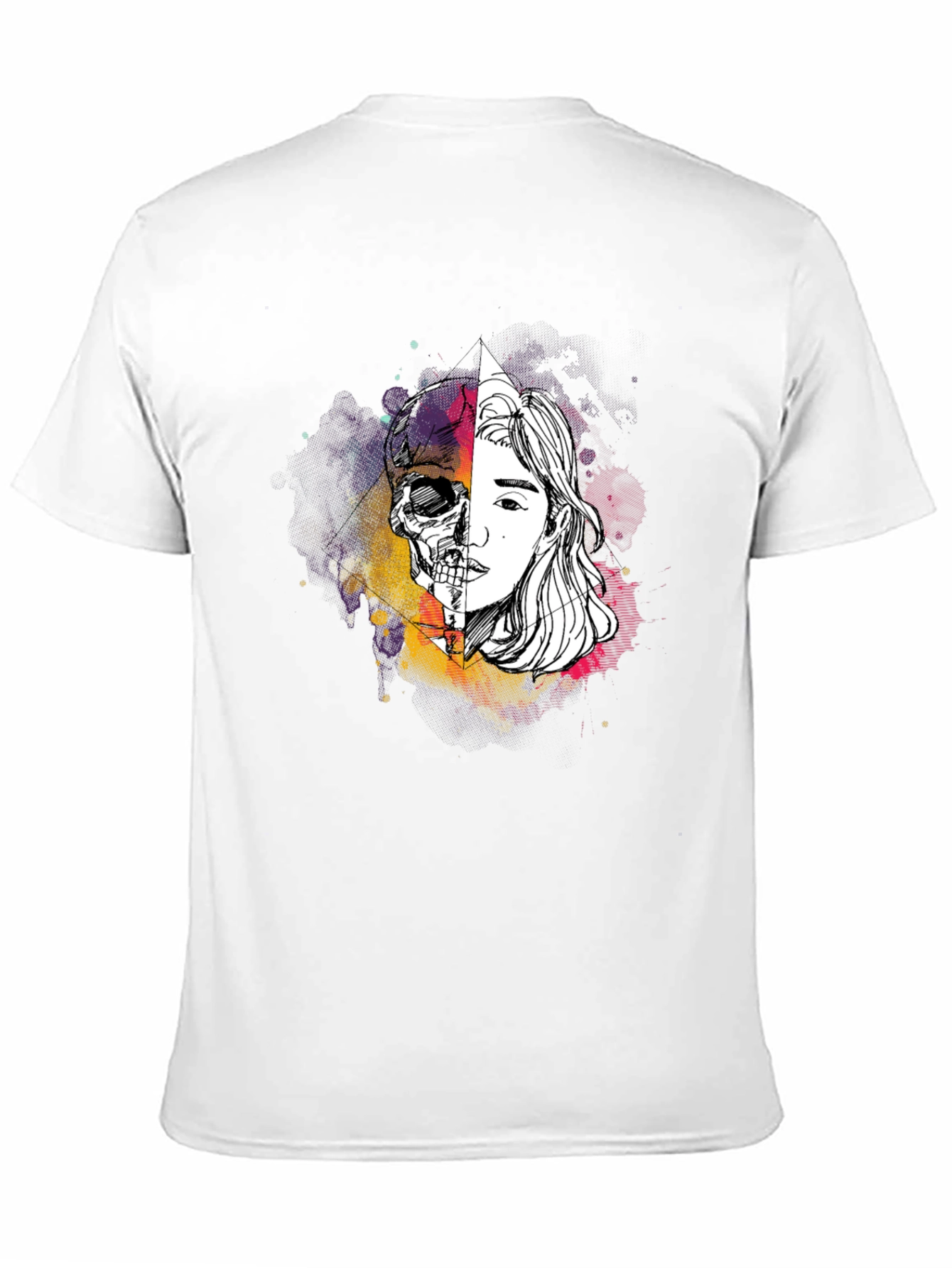 Skull & Face Graphic Tee - Edgy Style