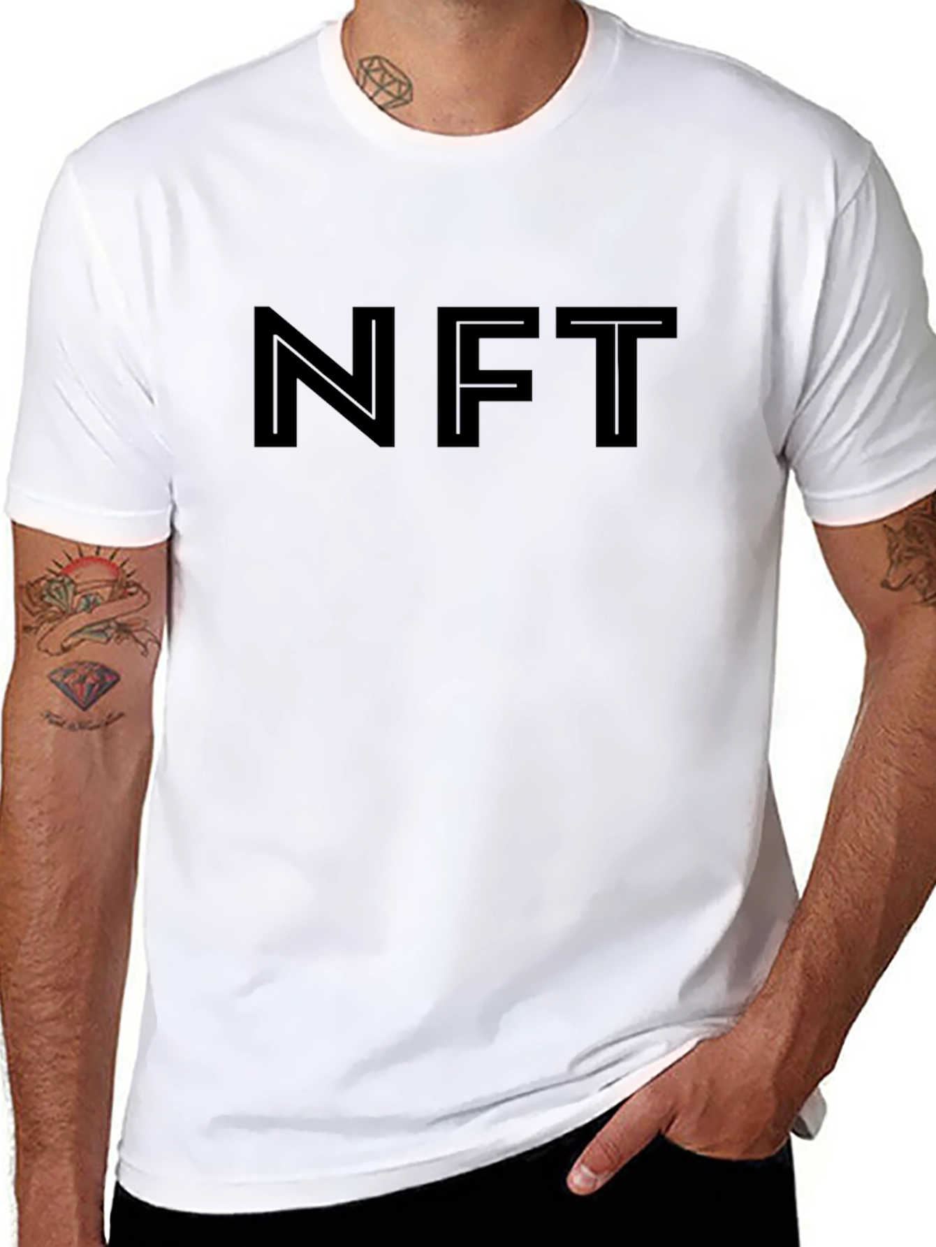 Mens Black NFT Graphic T-Shirt